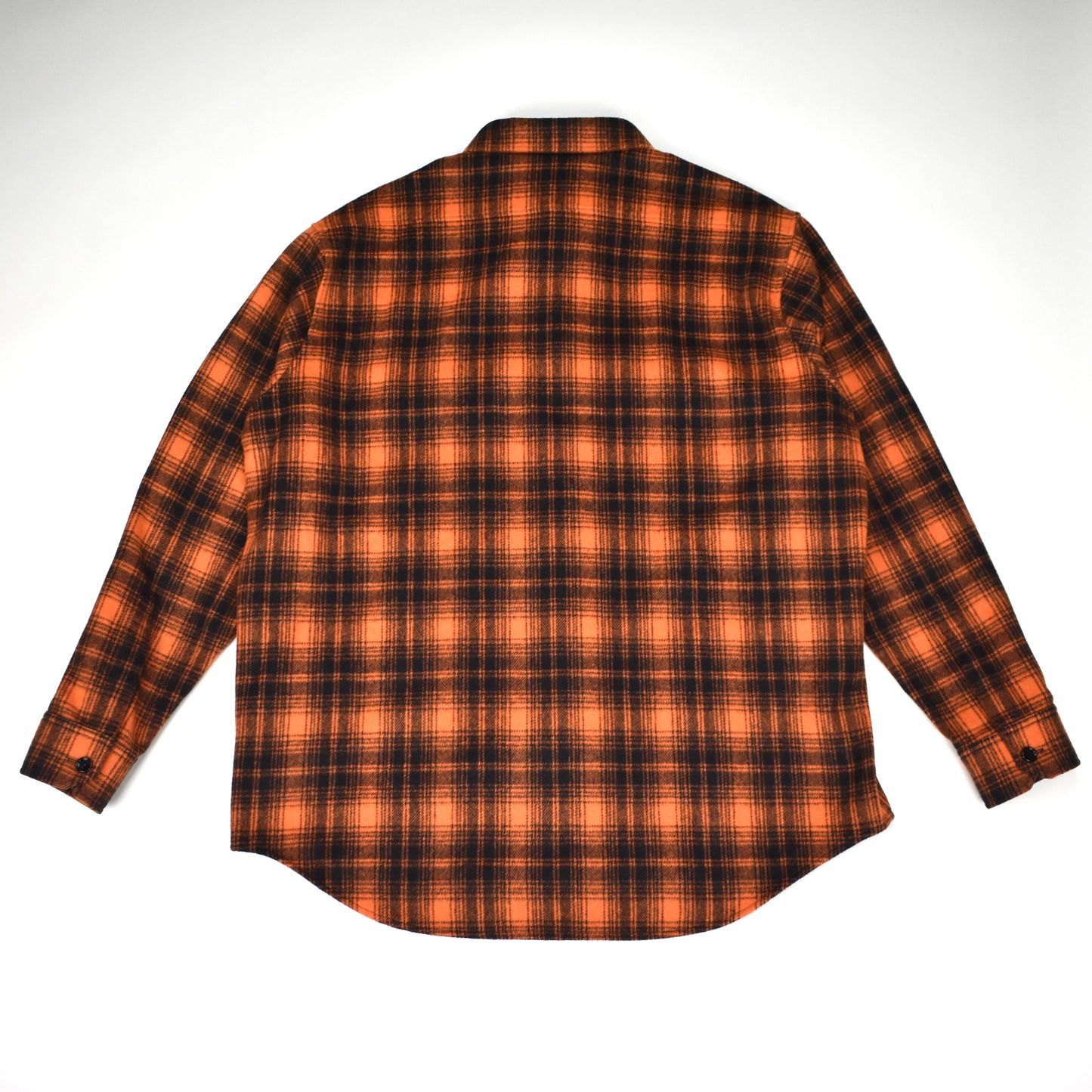 Celine × Hedi Slimane Celine Orange Black Heavy Wool Flannel Oversized Shirt Size US M / EU 48-50 / 2 - 2 Thumbnail