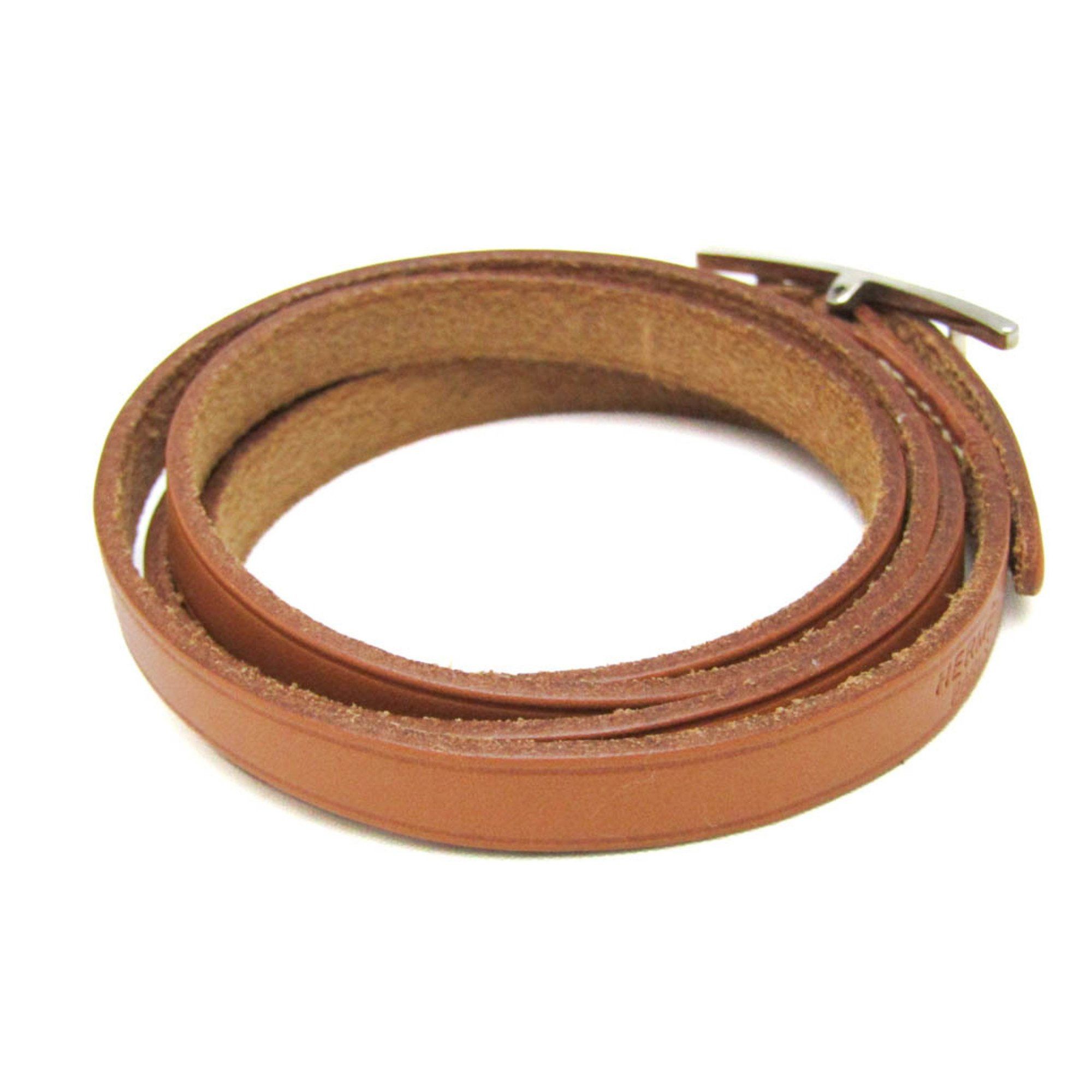 Hermes Hermes Hapi Choker Leather,Metal Bangle Brown,Silver Size ONE SIZE - 2 Thumbnail