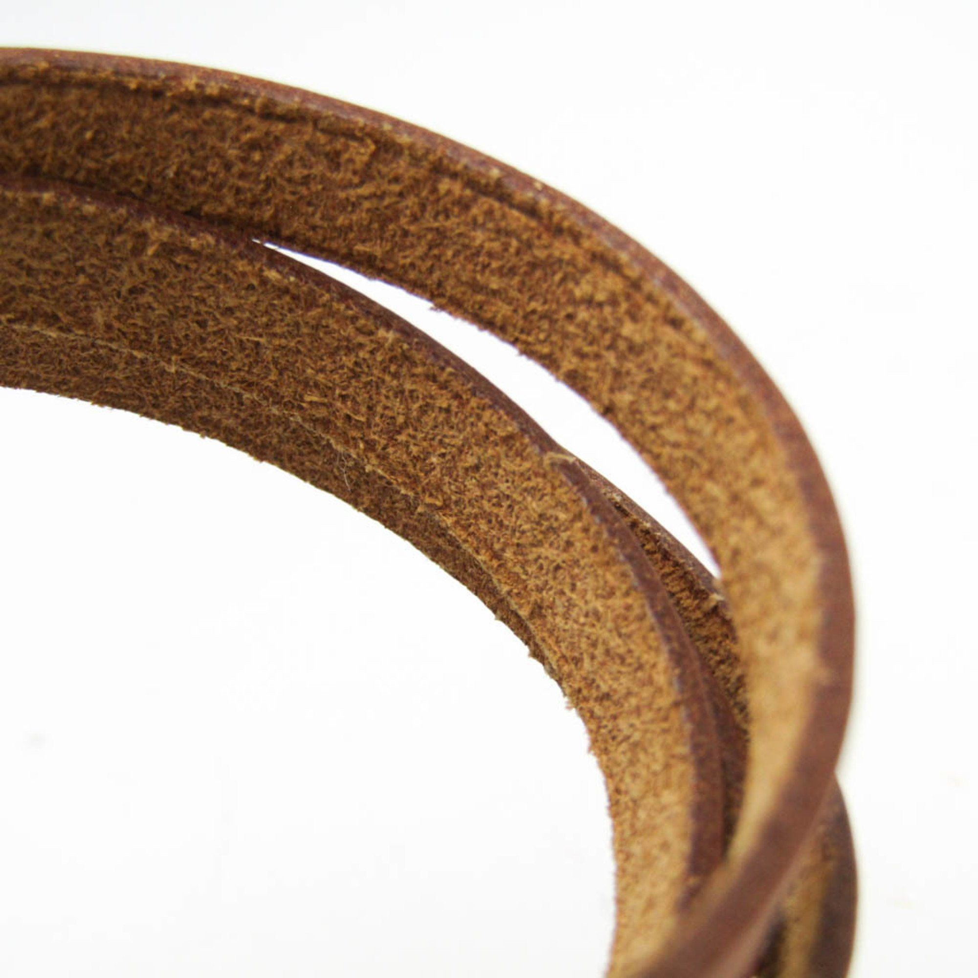 Hermes Hermes Hapi Choker Leather,Metal Bangle Brown,Silver Size ONE SIZE - 5 Thumbnail