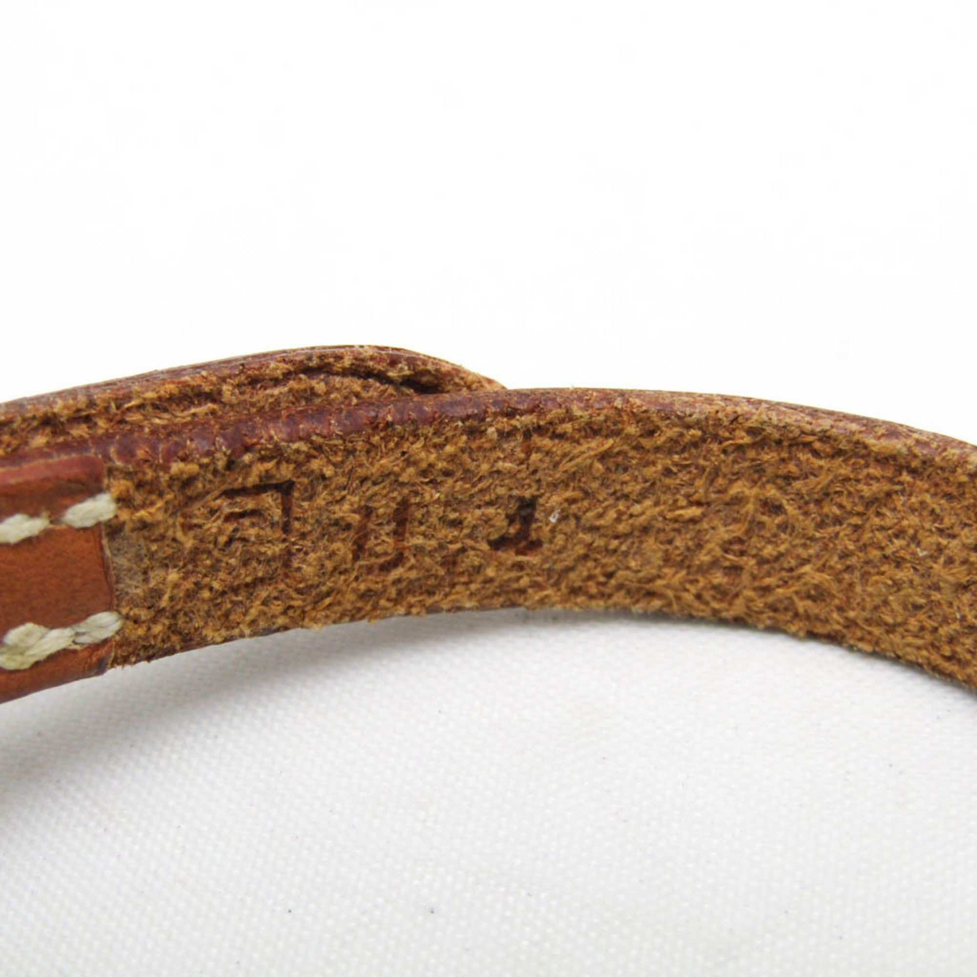 Hermes Hermes Hapi Choker Leather,Metal Bangle Brown,Silver Size ONE SIZE - 7 Thumbnail