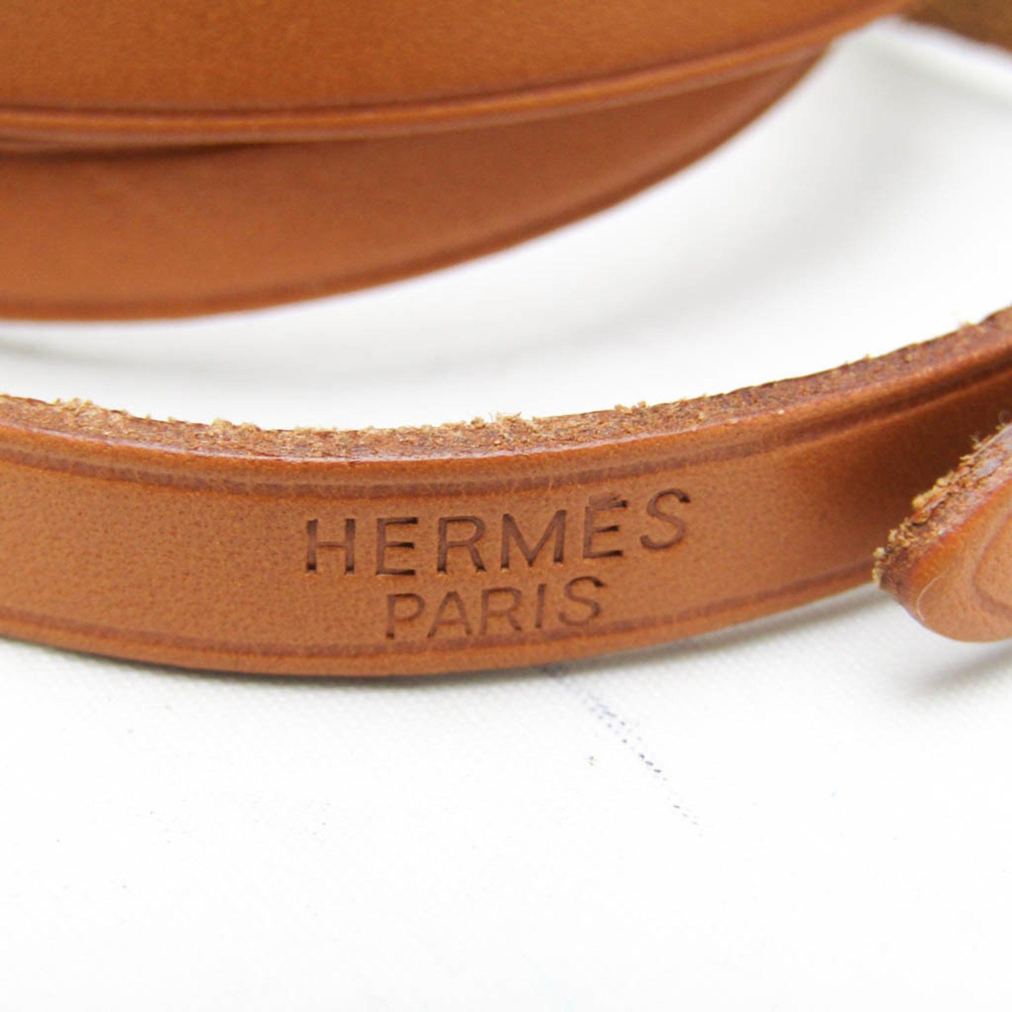 Hermes Hermes Hapi Choker Leather,Metal Bangle Brown,Silver Size ONE SIZE - 6 Thumbnail