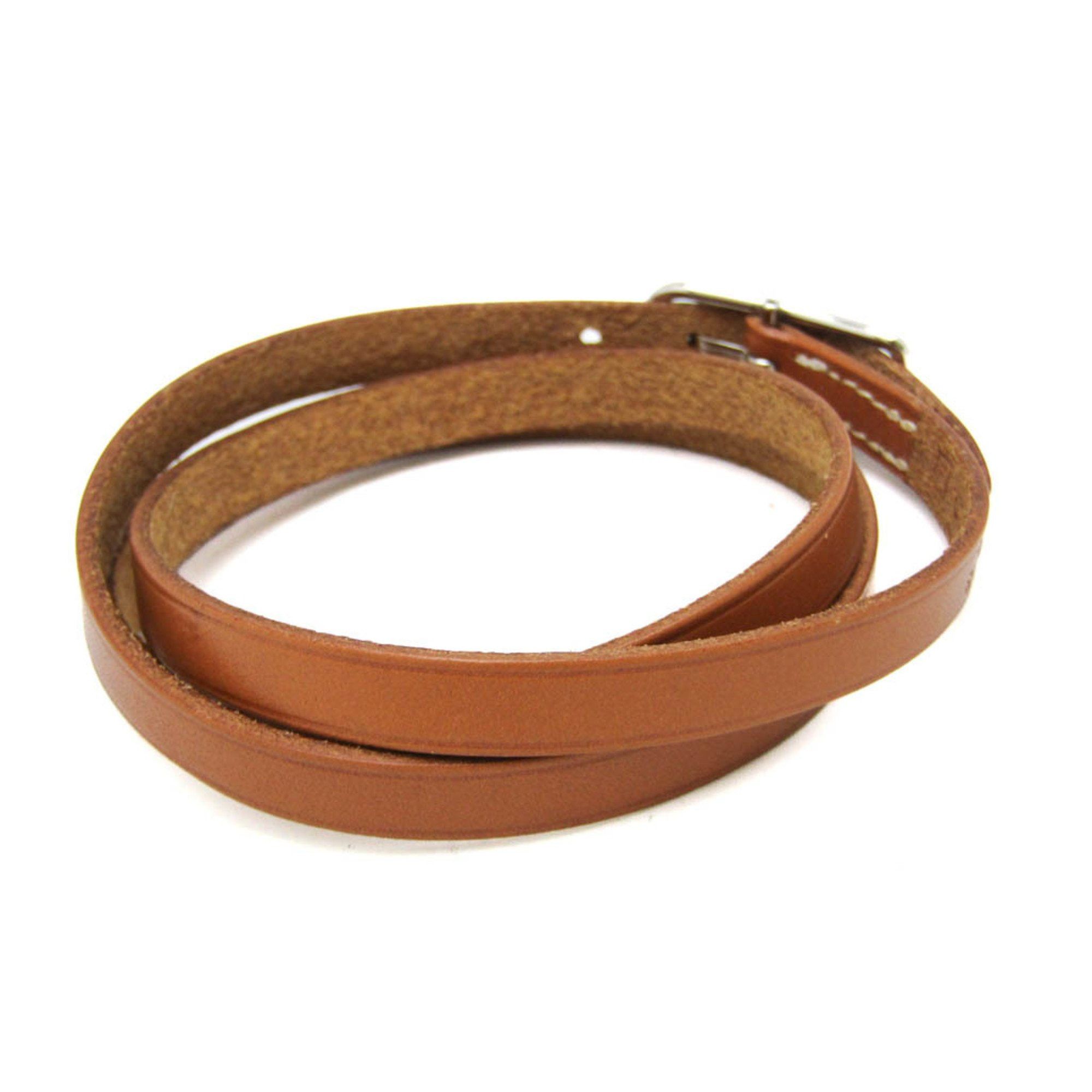 Hermes Hermes Hapi Choker Leather,Metal Bangle Brown,Silver Size ONE SIZE - 2 Thumbnail