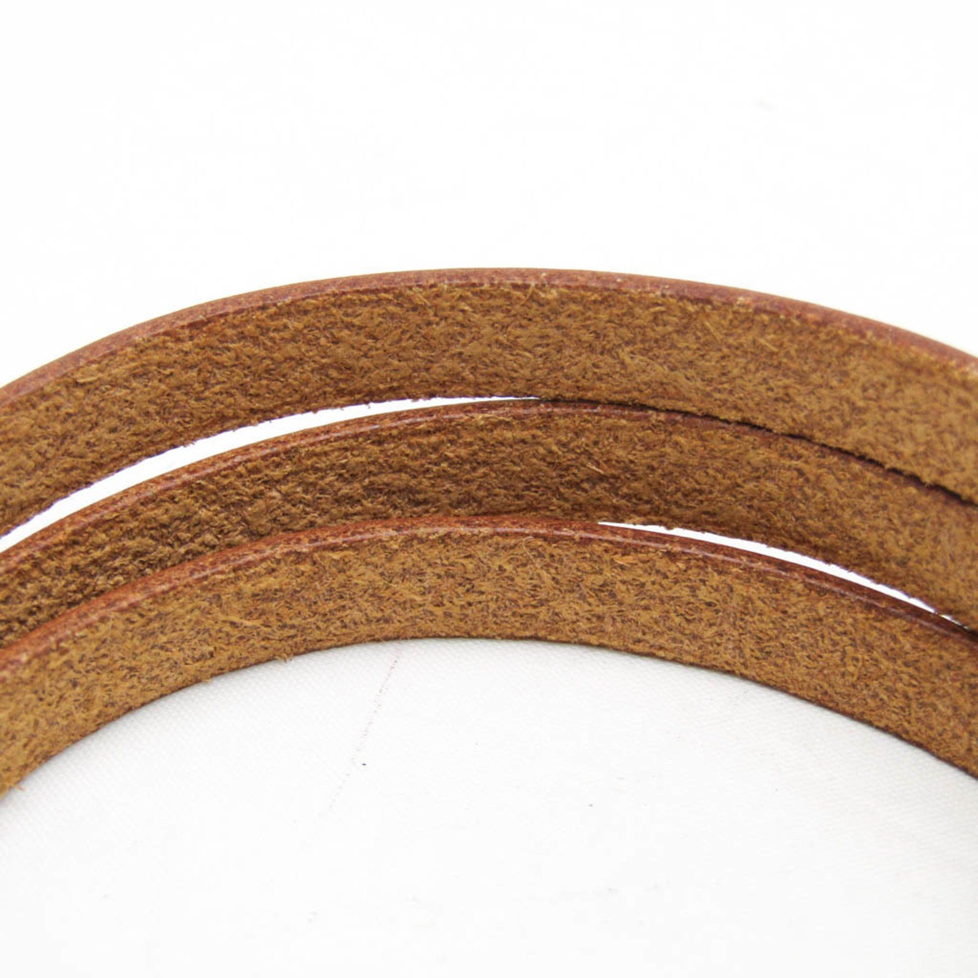 Hermes Hermes Hapi Choker Leather,Metal Bangle Brown,Silver Size ONE SIZE - 5 Thumbnail