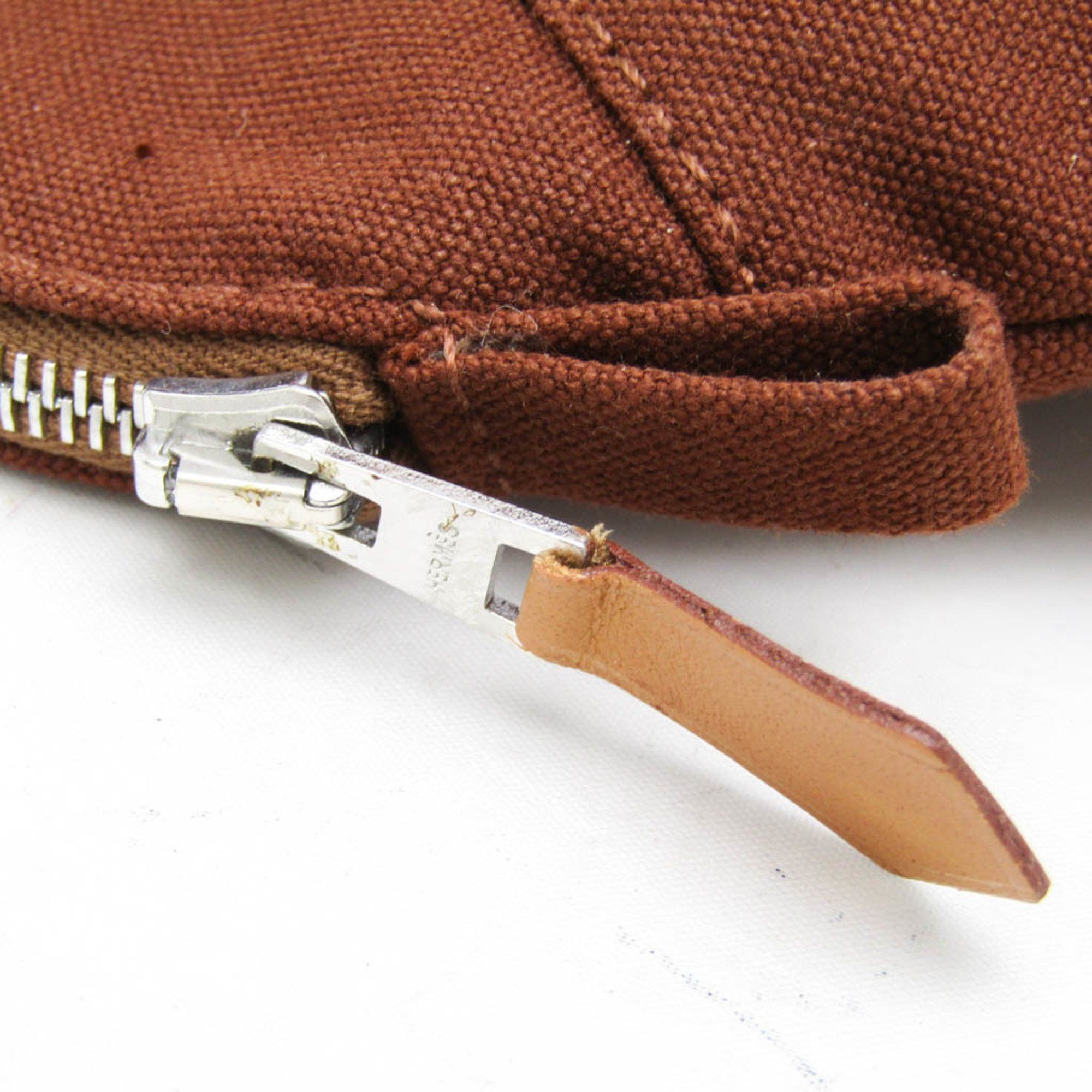 Hermes Hermes Bolide PM Women,Men Cotton,Leather Pouch Brown Size ONE SIZE - 7 Thumbnail