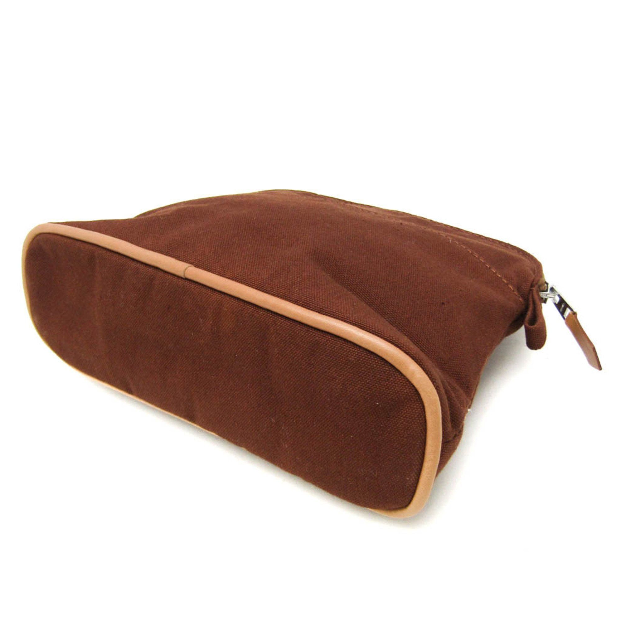 Hermes Hermes Bolide PM Women,Men Cotton,Leather Pouch Brown Size ONE SIZE - 2 Thumbnail