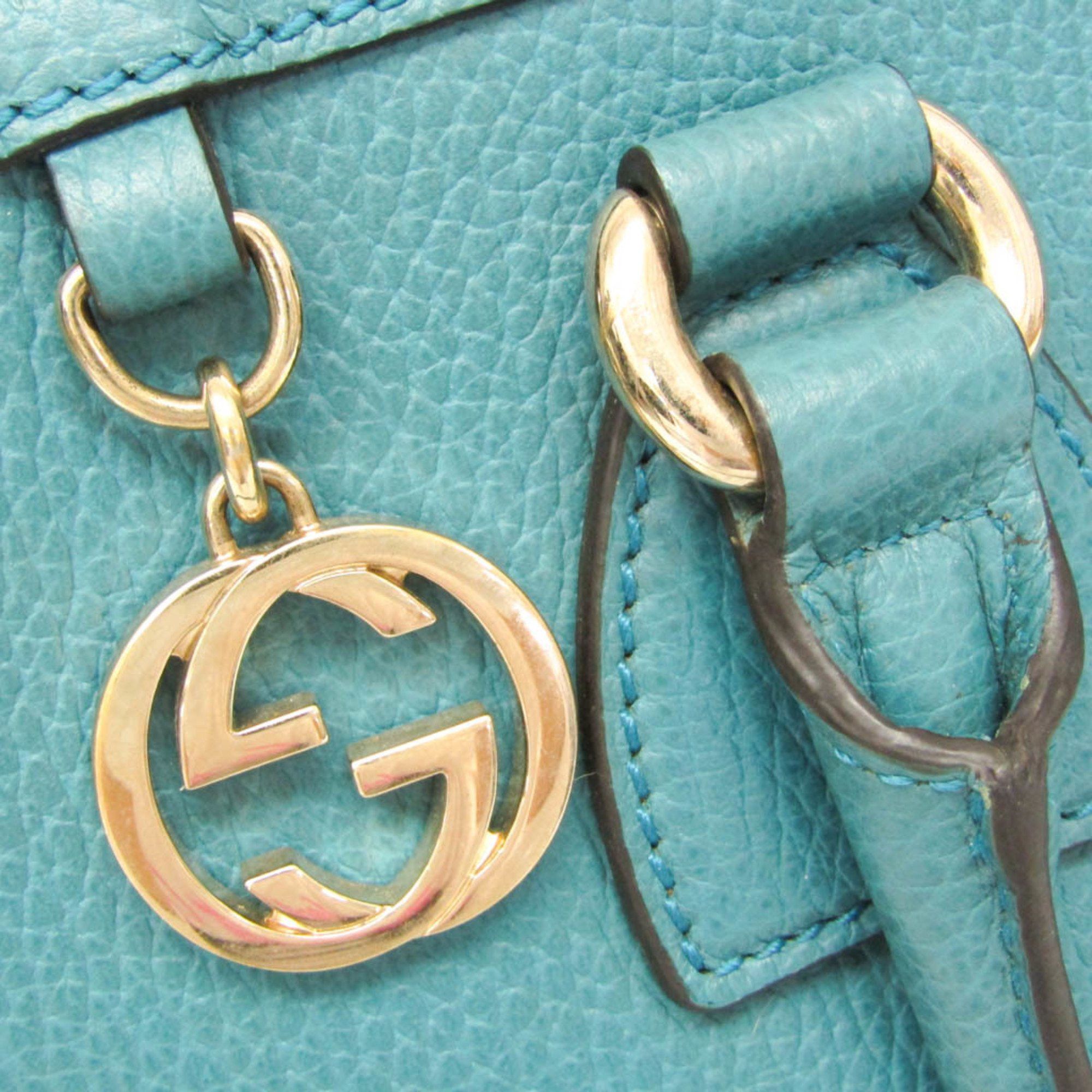 Gucci Gucci Interlocking G 449659 Women's Leather Handbag,Shoulder Bag Blue Size ONE SIZE - 7 Thumbnail