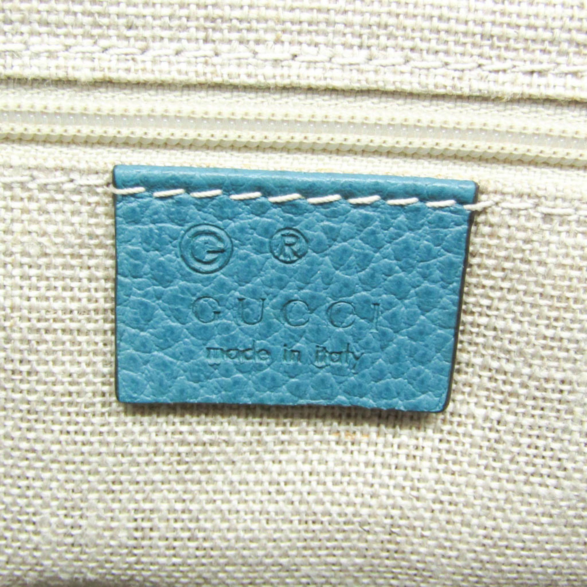 Gucci Gucci Interlocking G 449659 Women's Leather Handbag,Shoulder Bag Blue Size ONE SIZE - 11 Thumbnail
