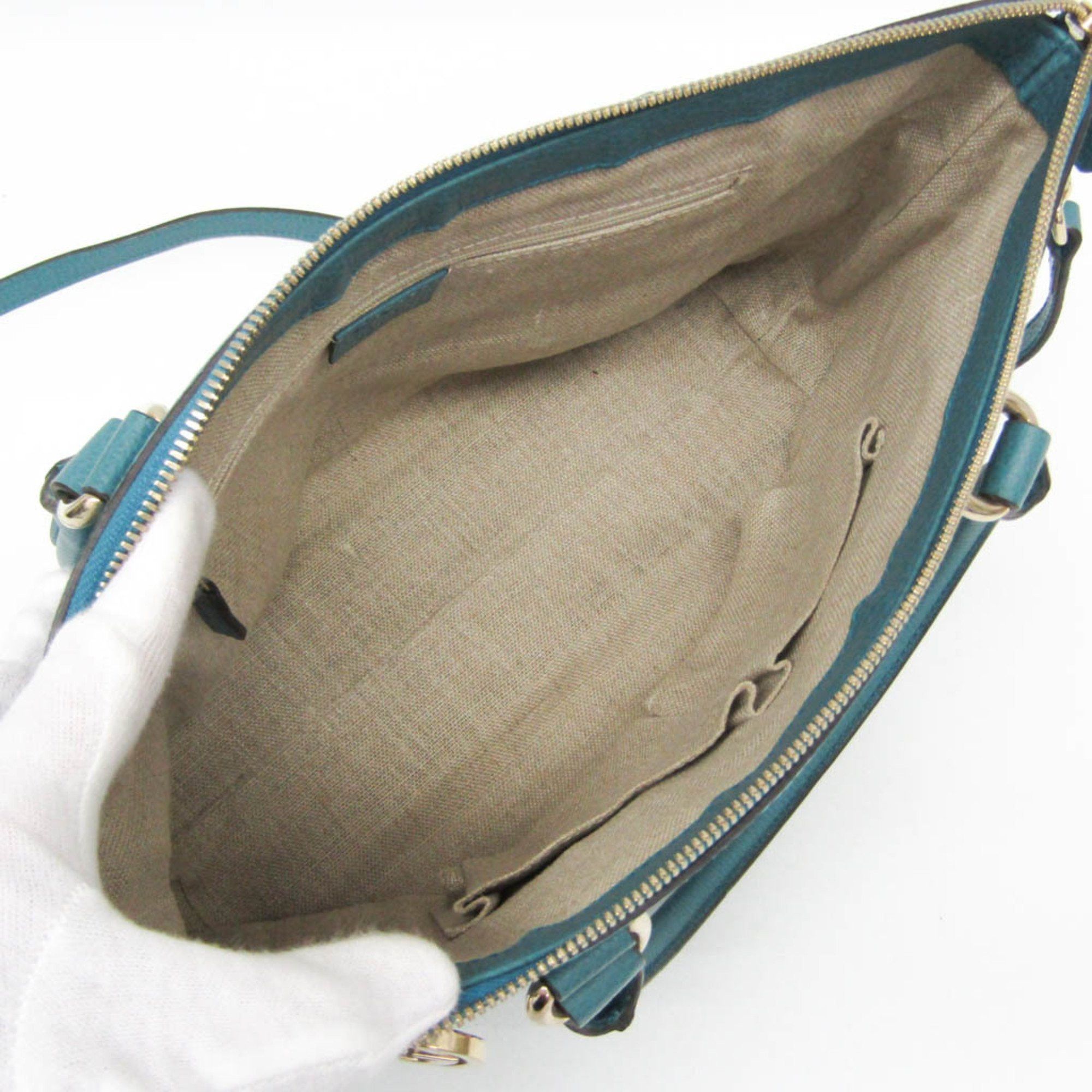 Gucci Gucci Interlocking G 449659 Women's Leather Handbag,Shoulder Bag Blue Size ONE SIZE - 3 Thumbnail