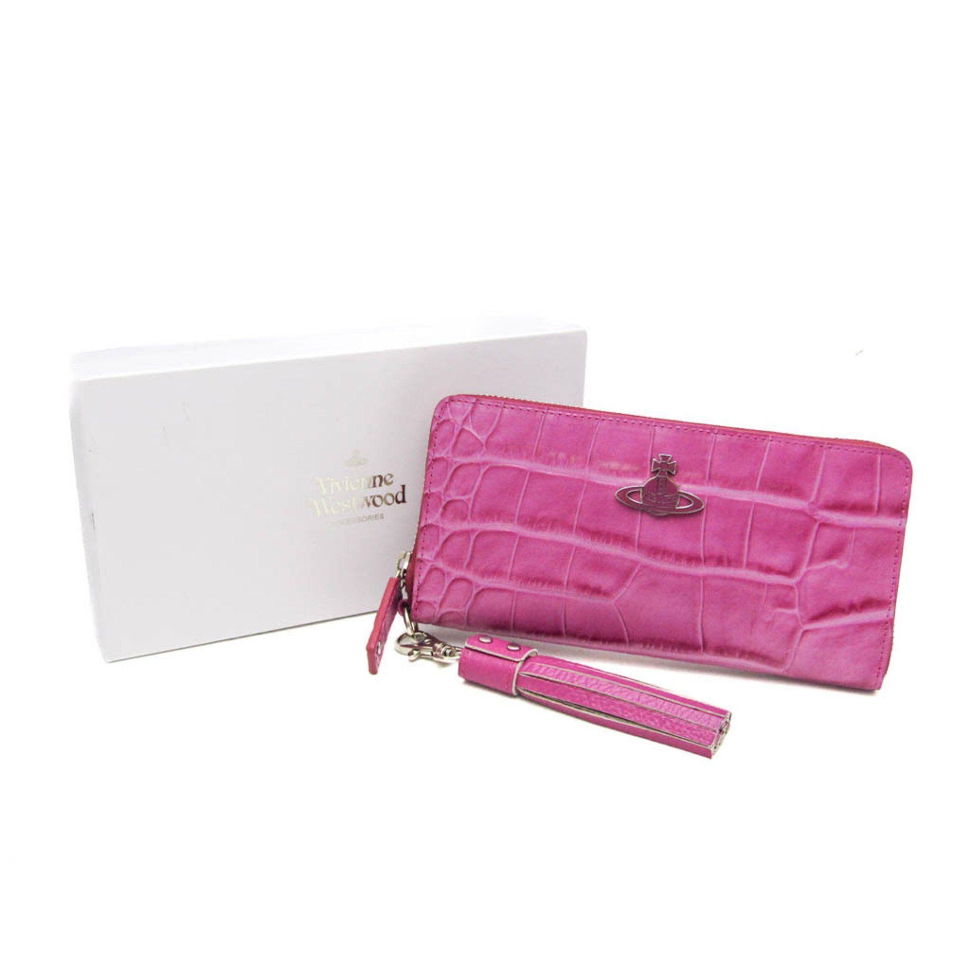 Vivienne Westwood Women's Embossed Leather Long Wallet (bi-fold