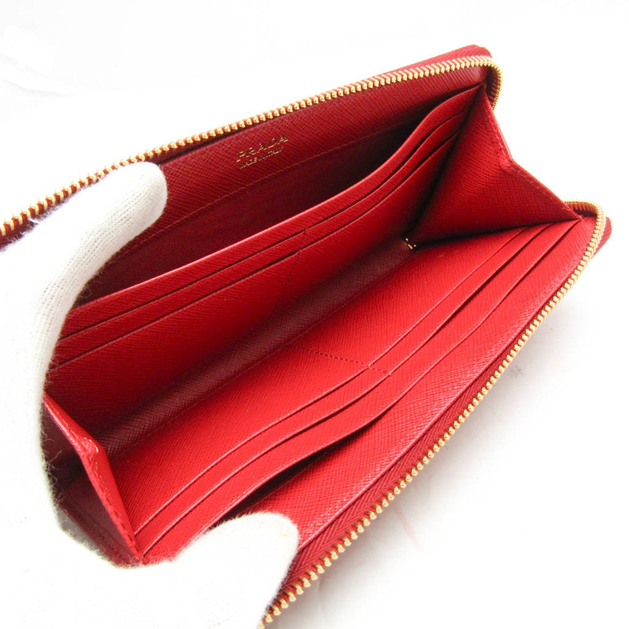 Prada Prada 1ML030 Men,Women Saffiano Long Bill Wallet (bi-fold) Red Color Size ONE SIZE - 4 Thumbnail