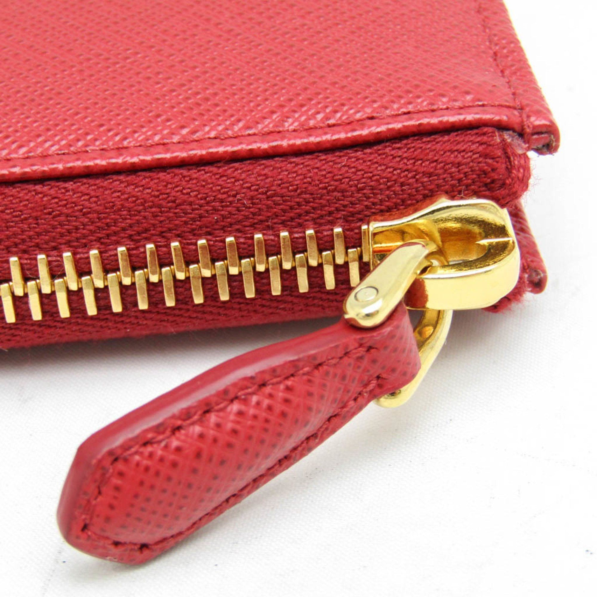 Prada Prada 1ML030 Men,Women Saffiano Long Bill Wallet (bi-fold) Red Color Size ONE SIZE - 8 Thumbnail