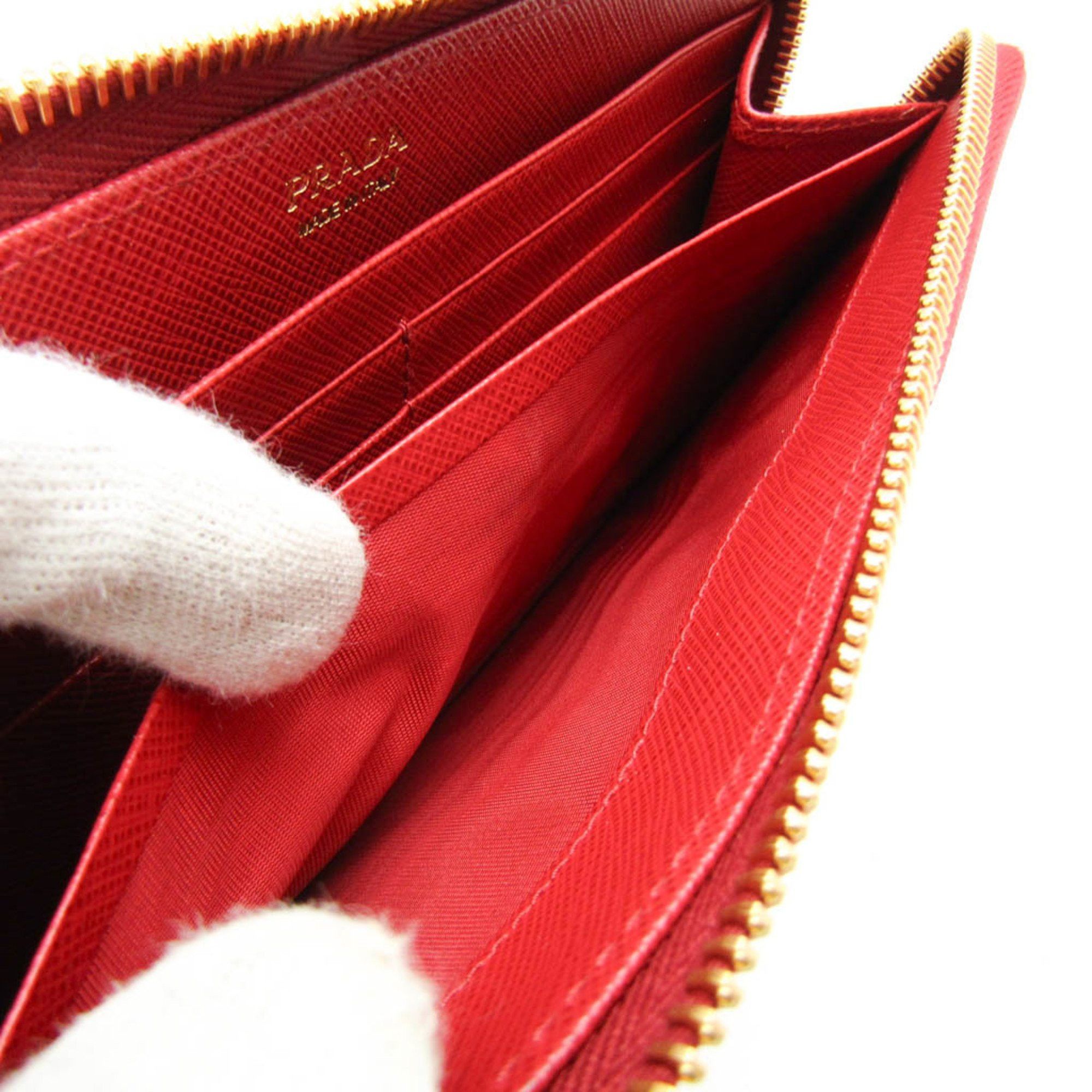 Prada Prada 1ML030 Men,Women Saffiano Long Bill Wallet (bi-fold) Red Color Size ONE SIZE - 11 Thumbnail