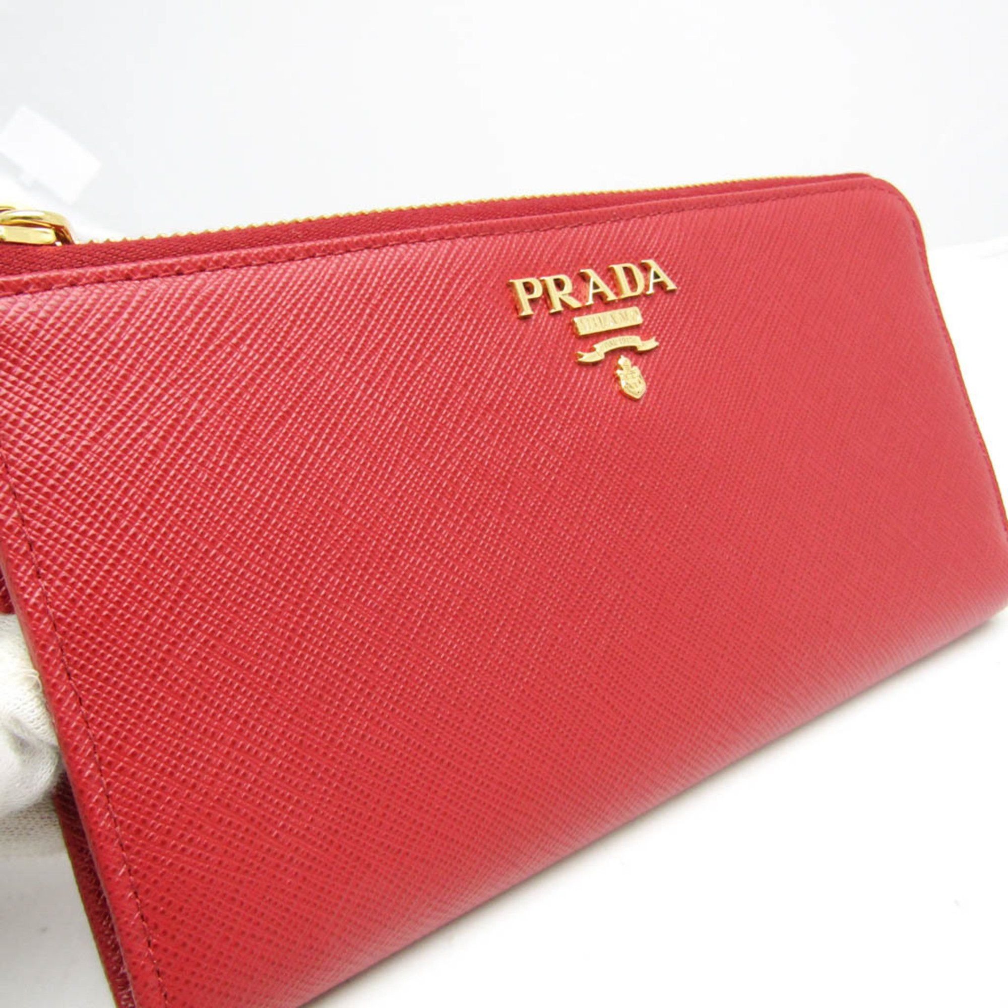 Prada Prada 1ML030 Men,Women Saffiano Long Bill Wallet (bi-fold) Red Color Size ONE SIZE - 5 Thumbnail