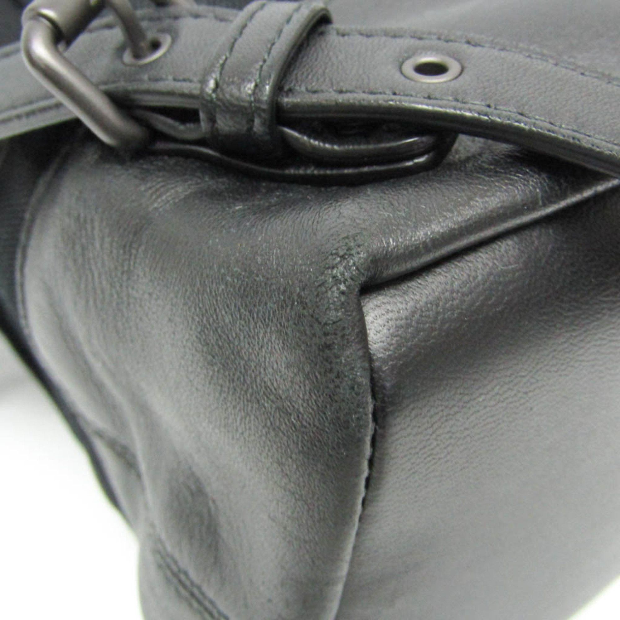 Bottega Veneta Bottega Veneta Drawstring Bag Stripe Men's Leather,Canvas Backpack Black,Gray,White Size ONE SIZE - 5 Thumbnail