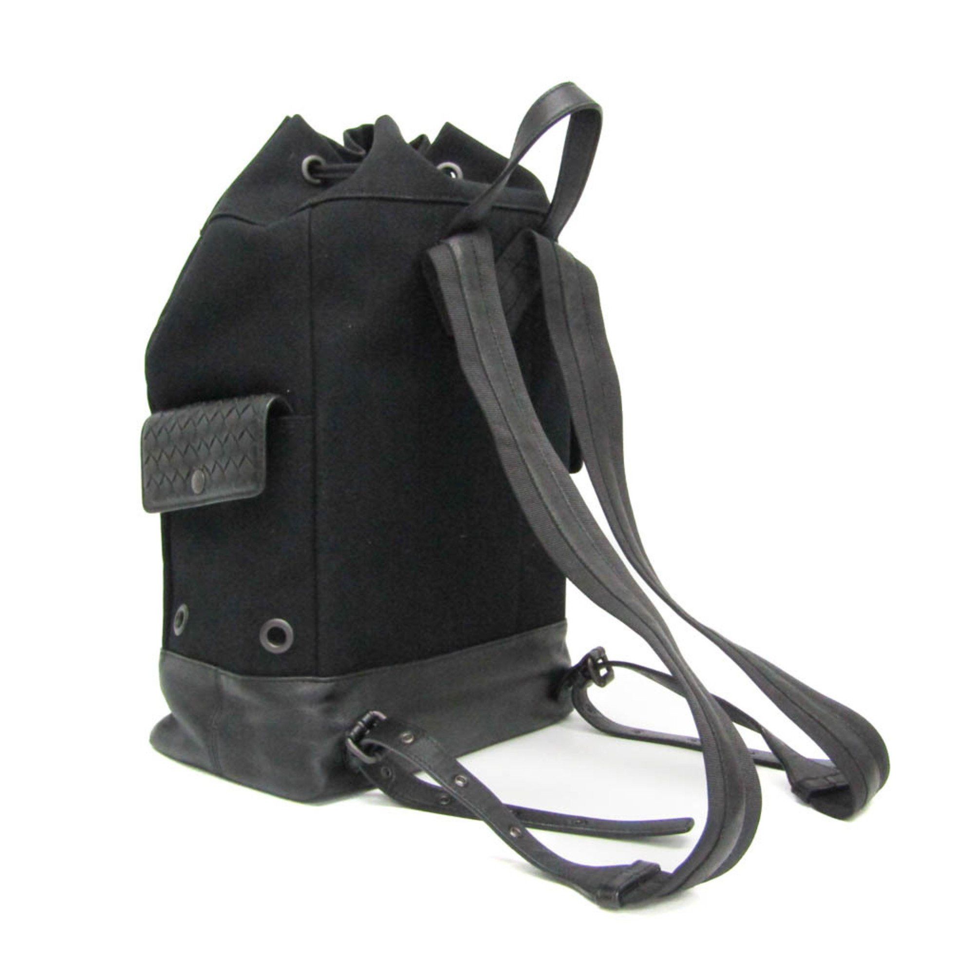 Bottega Veneta Bottega Veneta Drawstring Bag Stripe Men's Leather,Canvas Backpack Black,Gray,White Size ONE SIZE - 2 Thumbnail