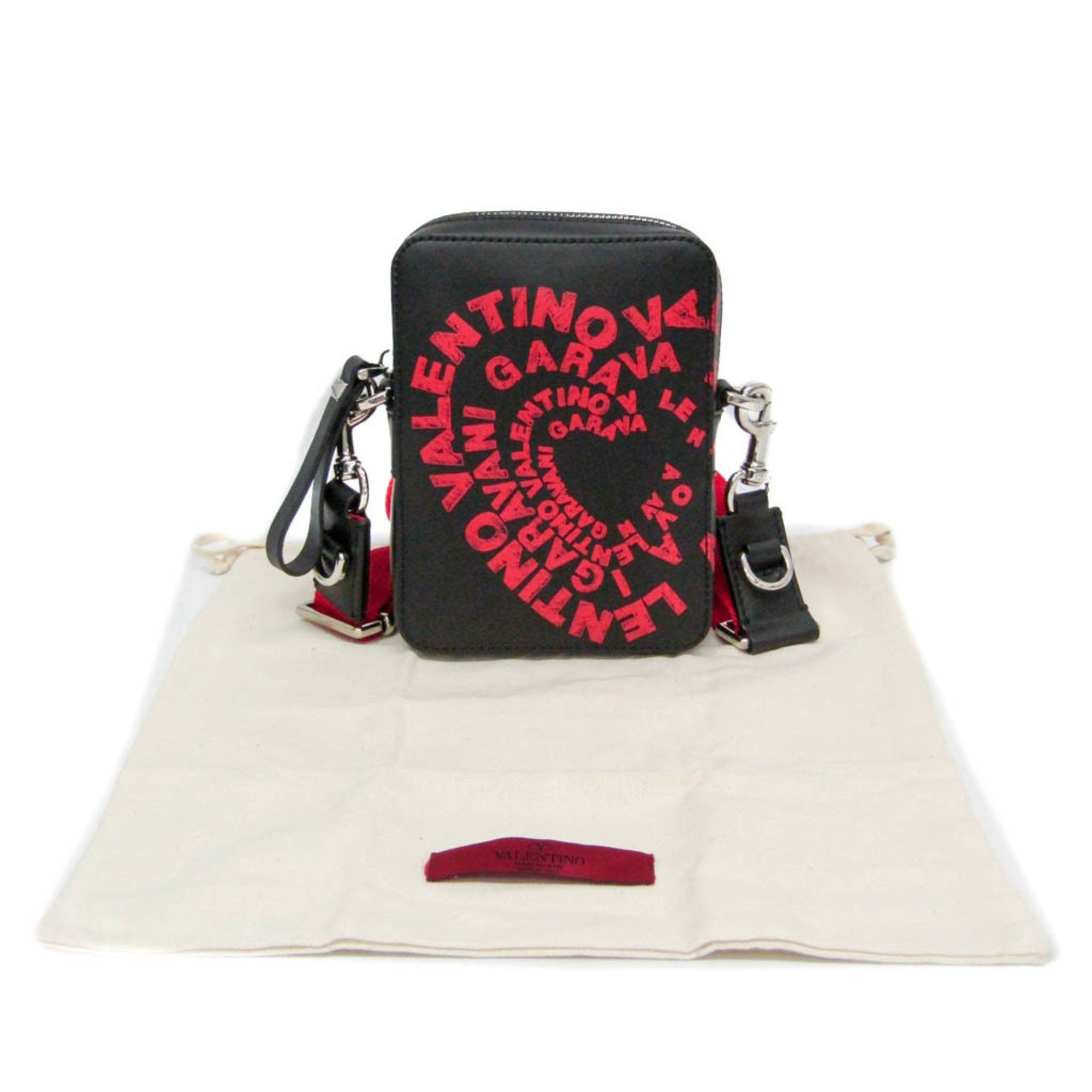 Valentino Valentino Garavani All-over Pattern Women's Leather Shoulder Bag Black,Red Color Size ONE SIZE - 2 Thumbnail