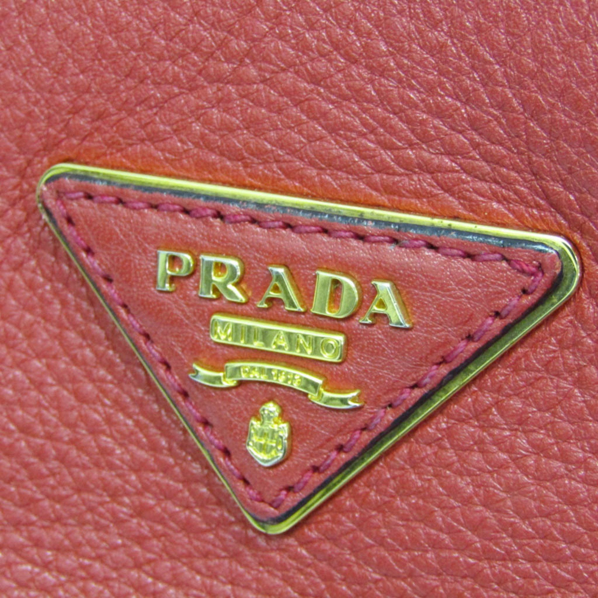 Prada Prada Women's Leather Tote Bag Red Color Size ONE SIZE - 12 Thumbnail