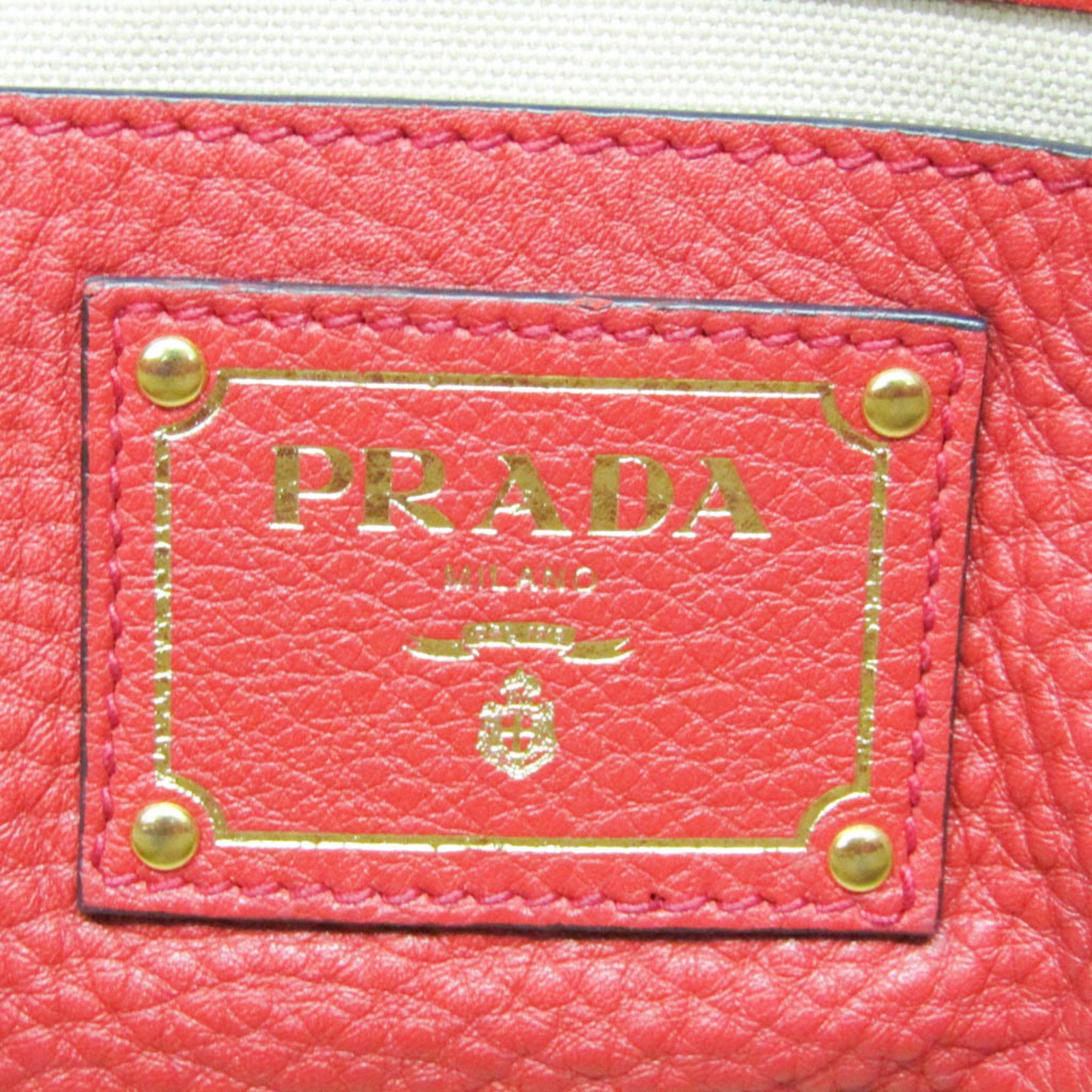Prada Prada Women's Leather Tote Bag Red Color Size ONE SIZE - 15 Thumbnail
