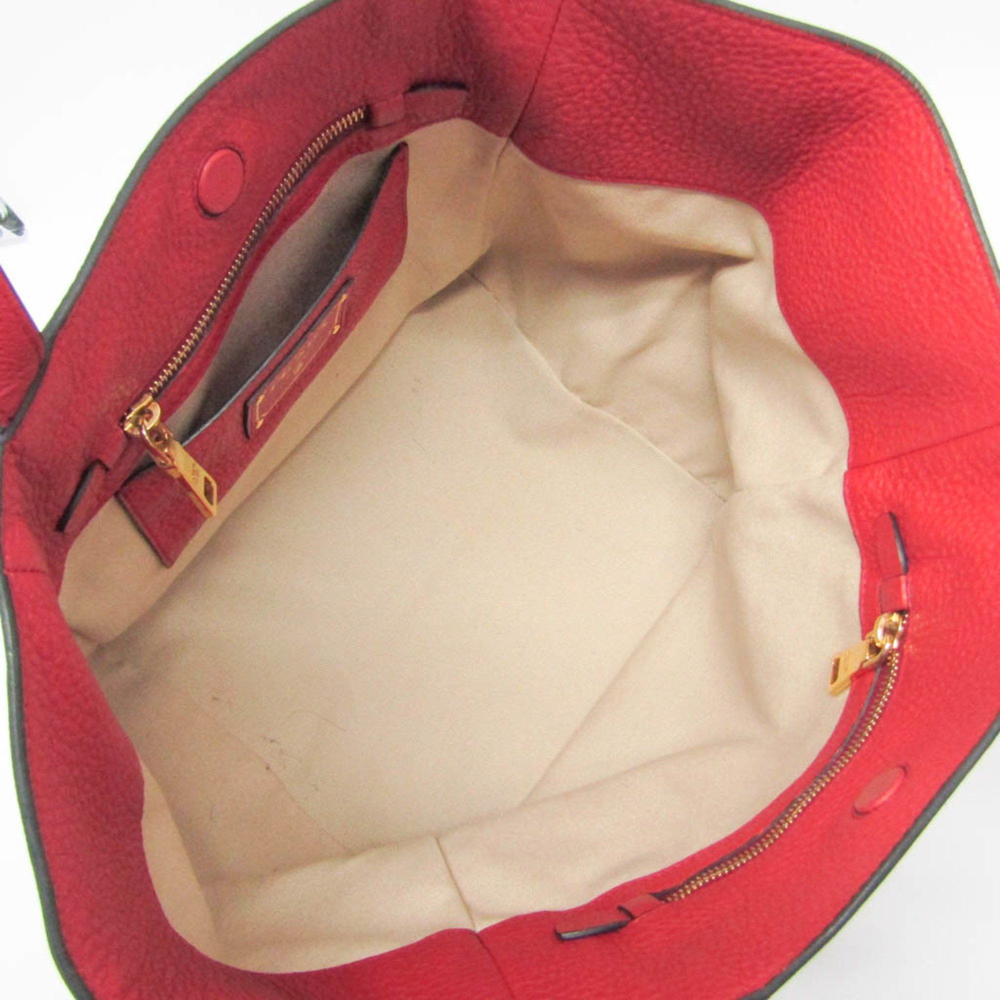 Prada Prada Women's Leather Tote Bag Red Color Size ONE SIZE - 3 Thumbnail