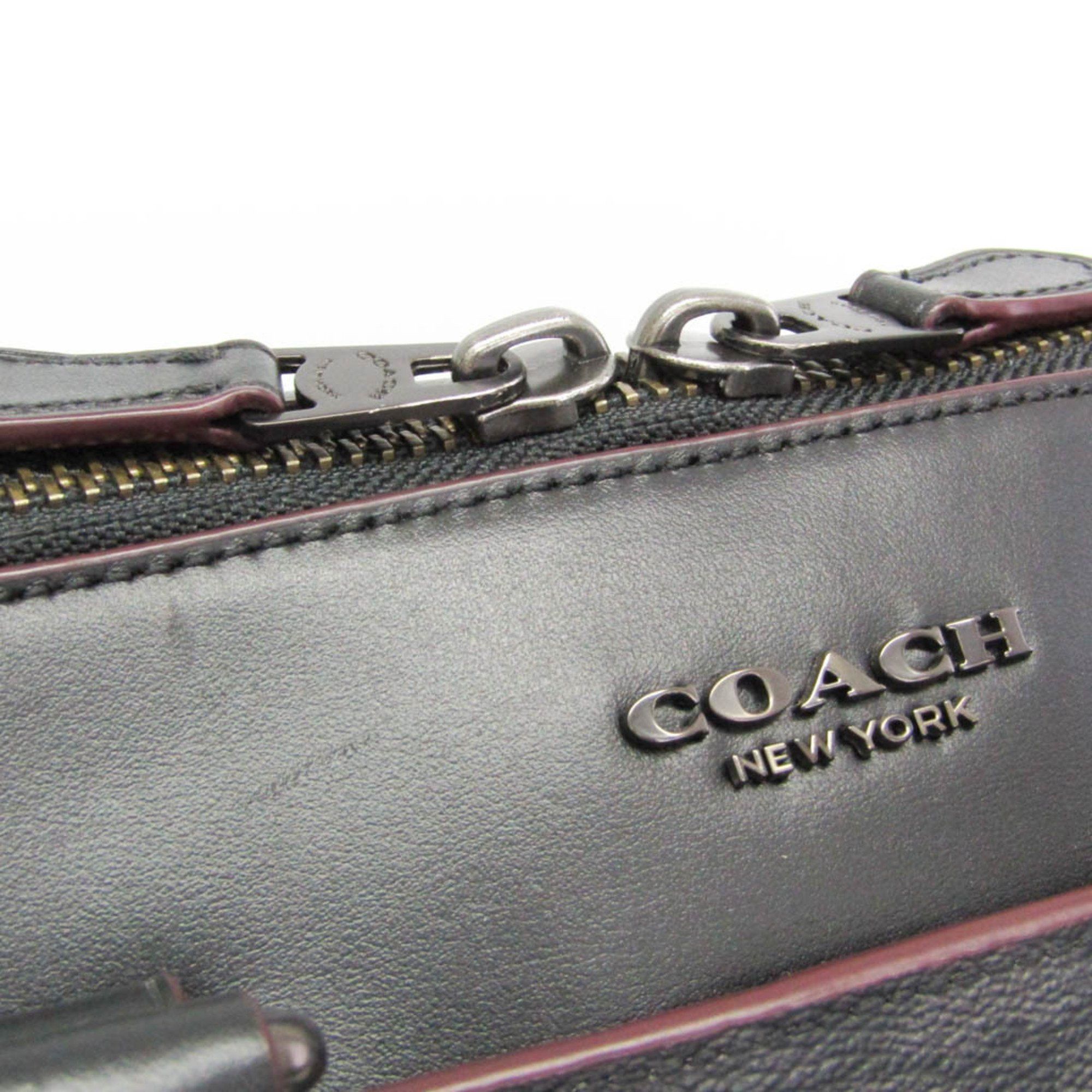 Coach Coach Signature F79974 Men's PVC,Leather Briefcase,Shoulder Bag Black,Gray Size ONE SIZE - 8 Thumbnail
