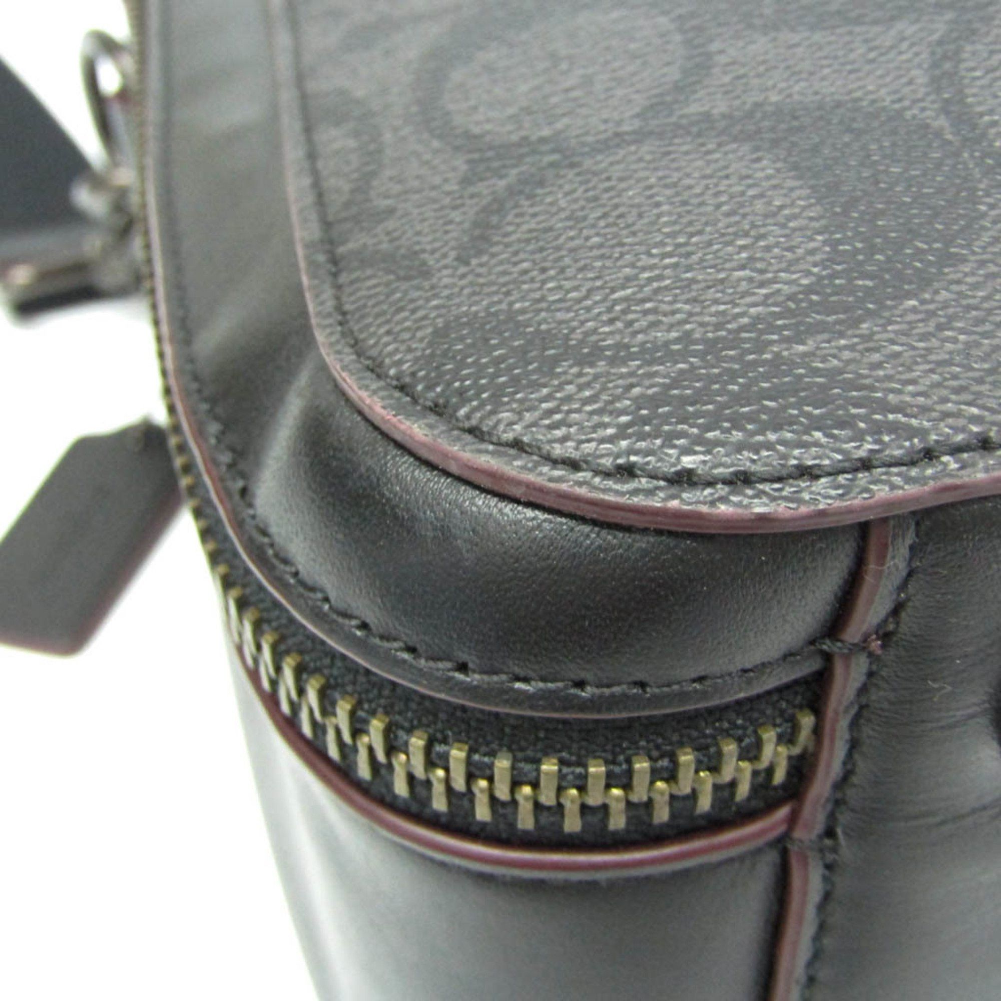 Coach Coach Signature F79974 Men's PVC,Leather Briefcase,Shoulder Bag Black,Gray Size ONE SIZE - 5 Thumbnail