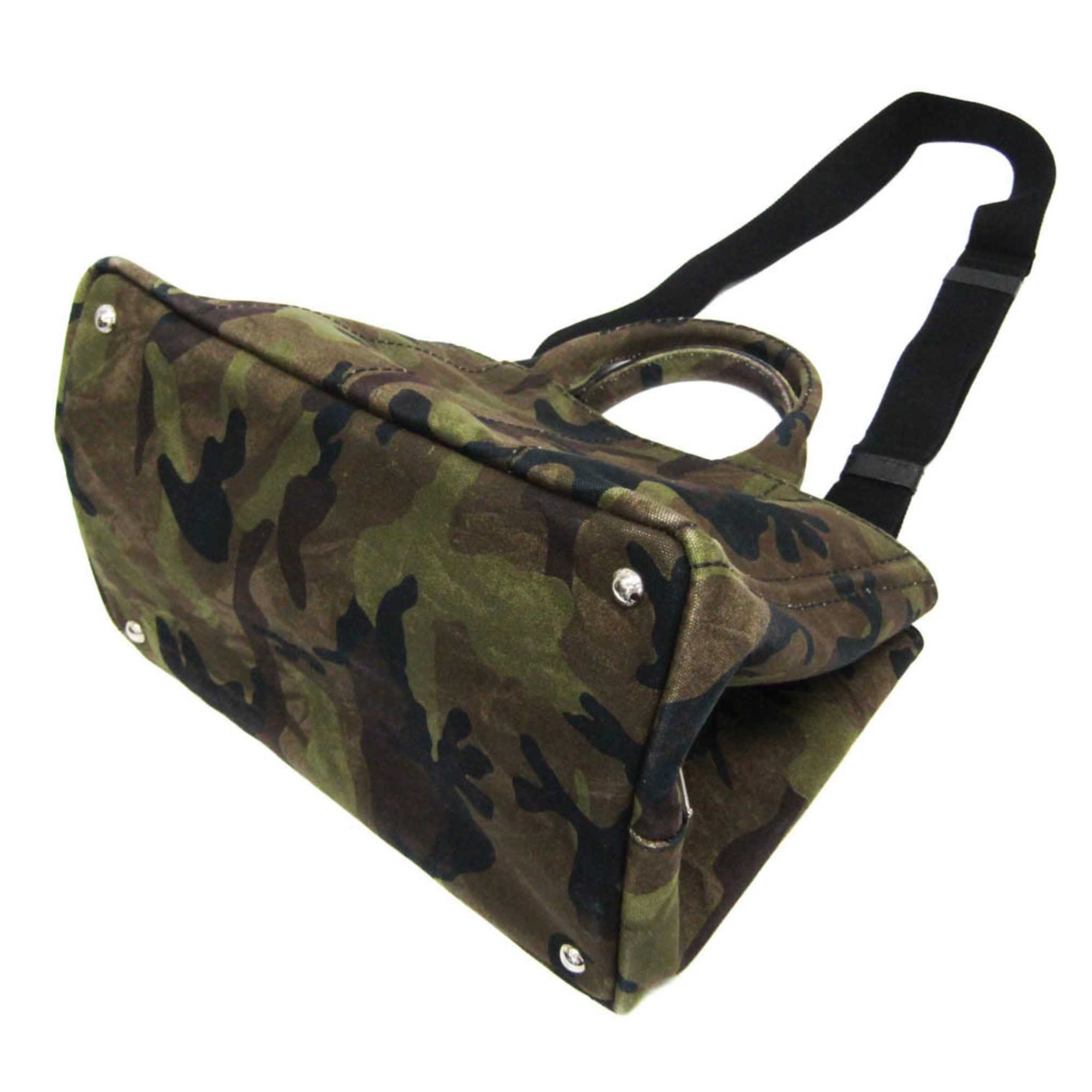 Prada Prada Canapa Camouflage B2642B Women's Canvas Handbag,Shoulder Bag Brown,Khaki Size ONE SIZE - 3 Thumbnail