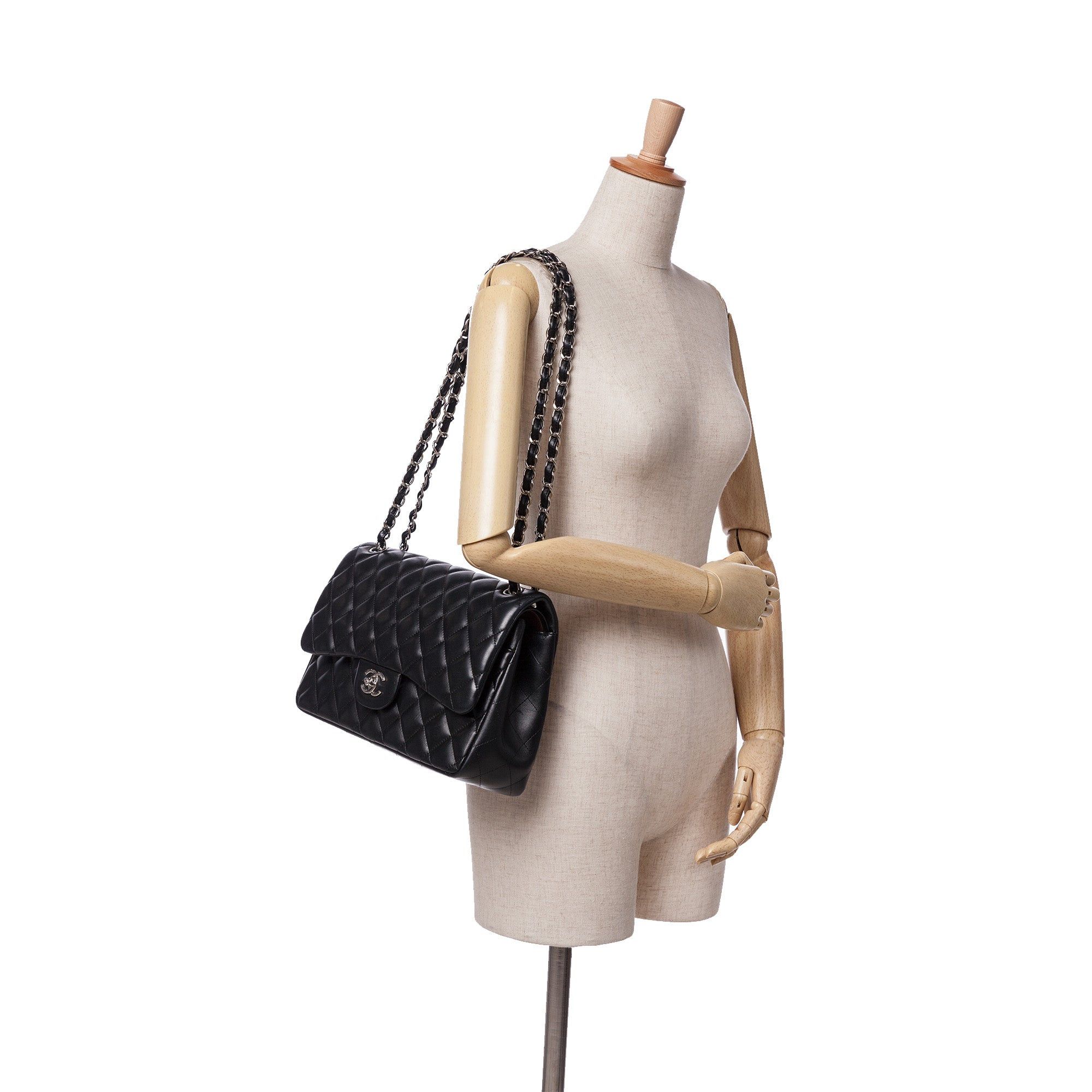 Chanel Chanel Jumbo Classic Lambskin Double Flap Black Size ONE SIZE - 13 Thumbnail