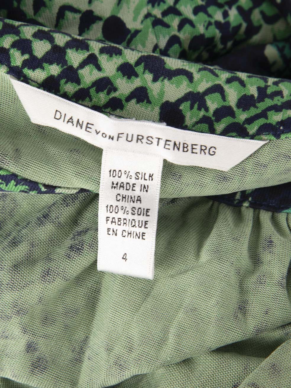 Diane von Furstenberg Green Snake Print Mini Dress Size S / US 4 / IT 40 - 4 Thumbnail