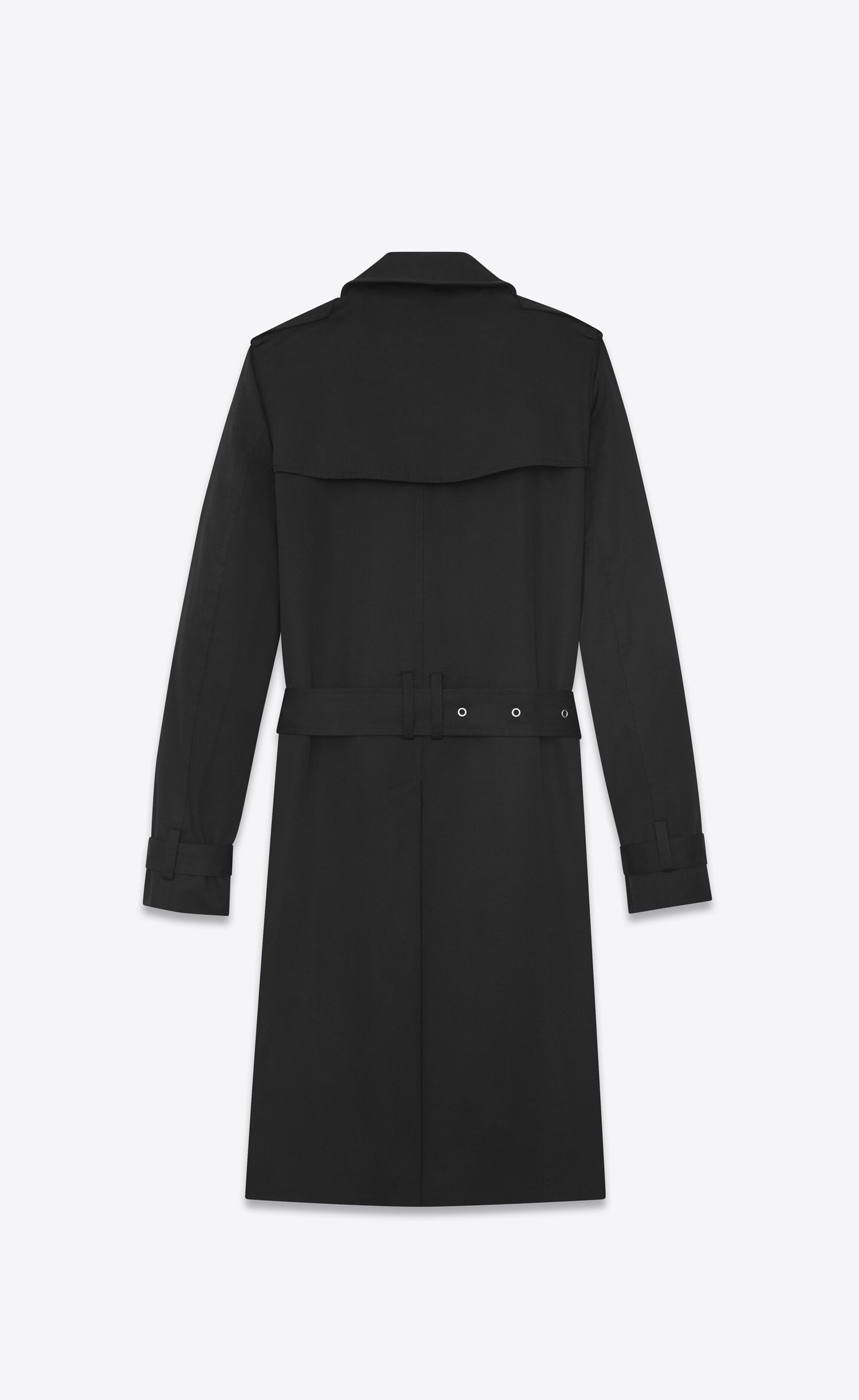Saint Laurent Paris Trench Coat in Gabardine Black Size XS / US 0-2 / IT 36-38 - 2 Thumbnail