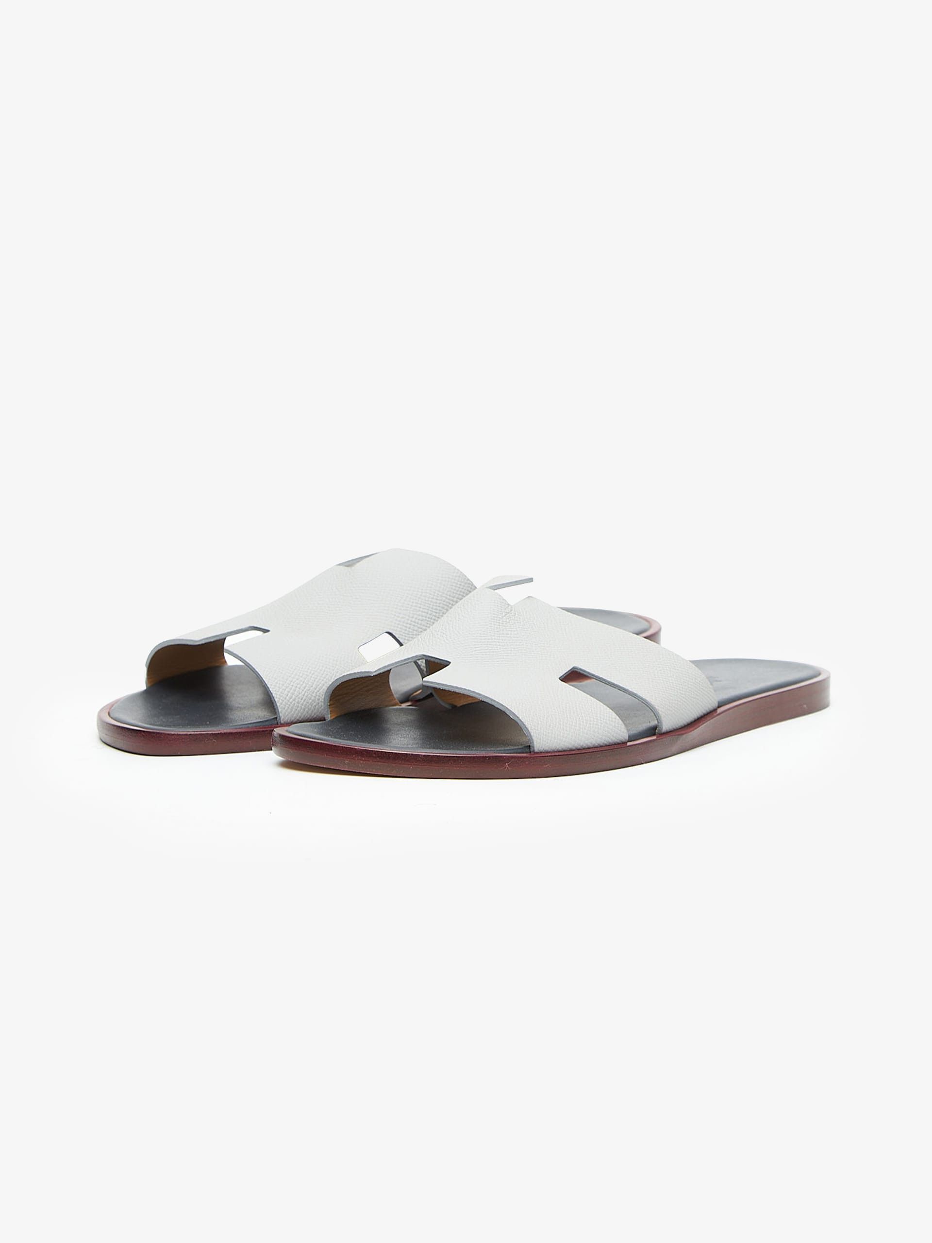 Hermes Gray Leather Sandals Size US 11 / EU 44 - 2 Thumbnail