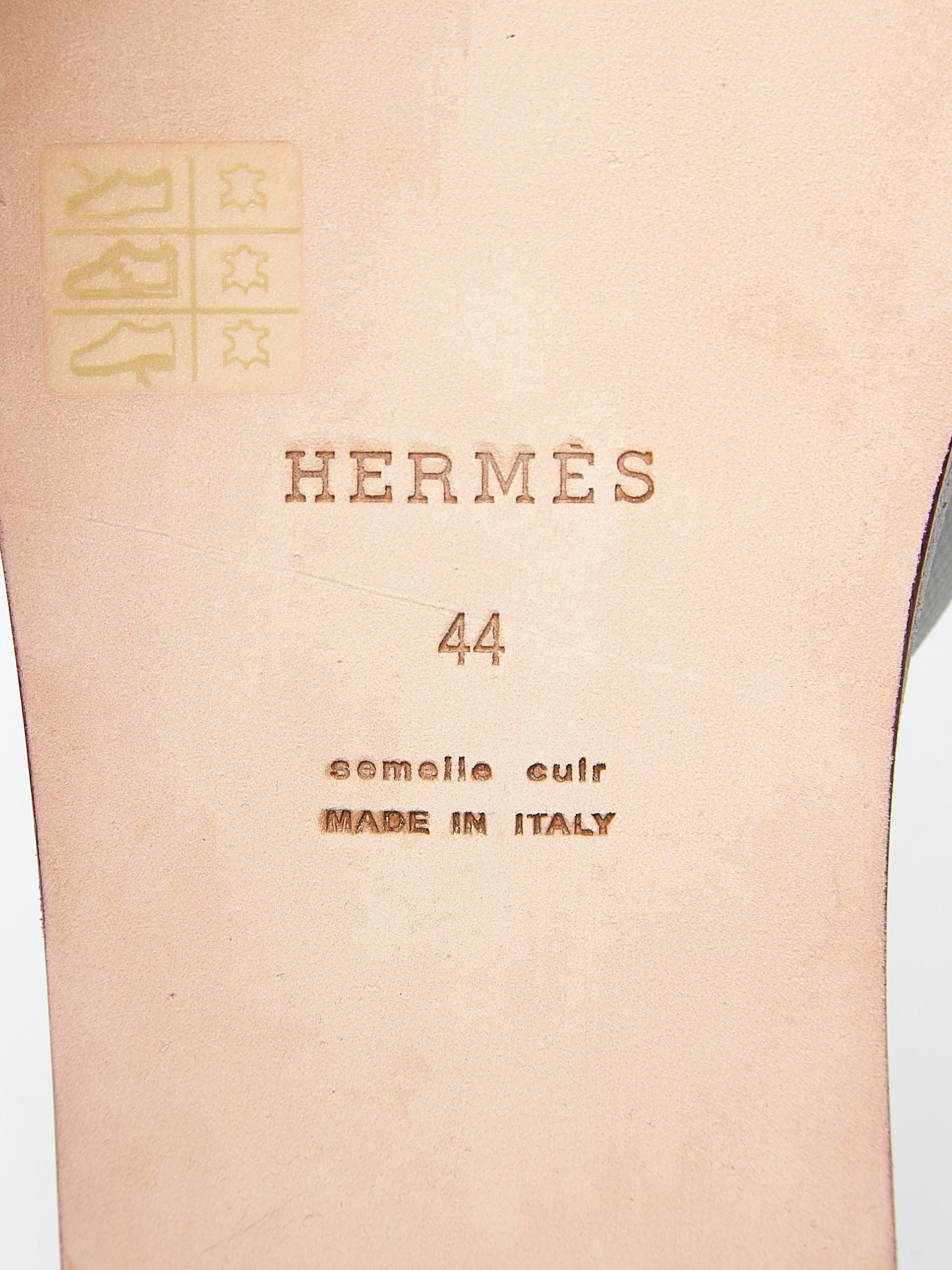 Hermes Gray Leather Sandals Size US 11 / EU 44 - 5 Thumbnail