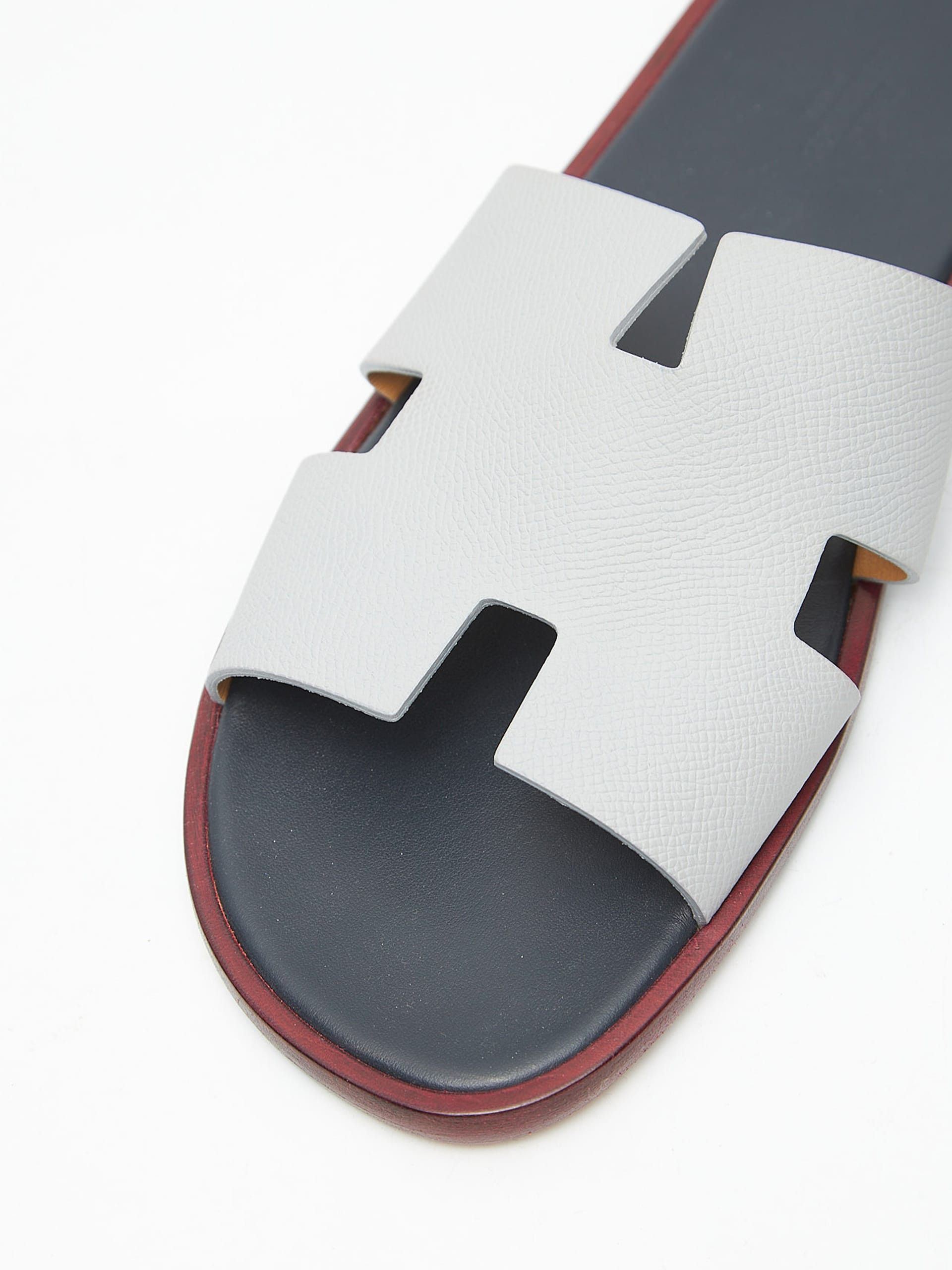 Hermes Gray Leather Sandals Size US 11 / EU 44 - 4 Thumbnail