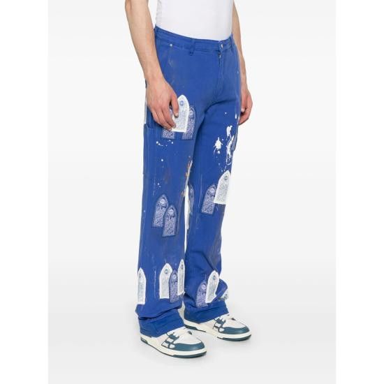 Who Decides War WHO DECIDES WAR Men Straight Pants SKY PAINTER CA INDIG BLUE Size US 30 / EU 46 - 4 Thumbnail