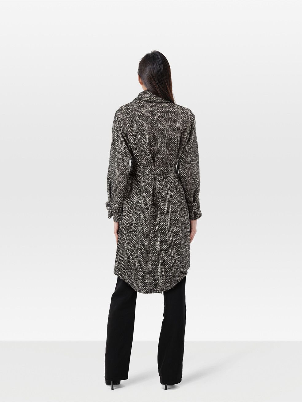 Other Grey Wool Single Breast Long Coat Size XS / US 0-2 / IT 36-38 - 2 Thumbnail