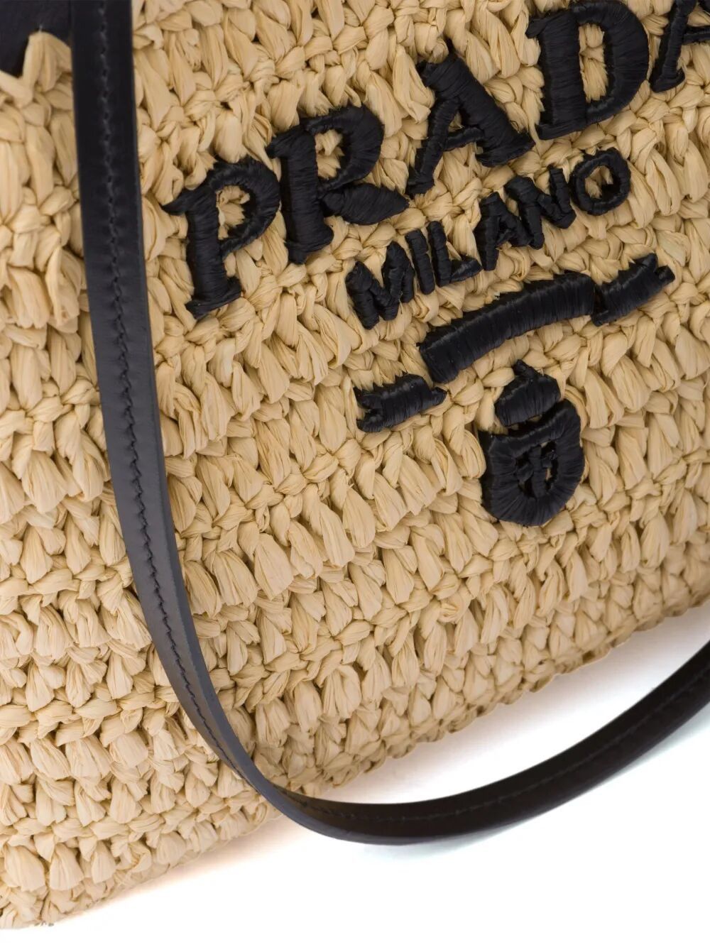 Prada SMALL CROCHET AND LEATHER TOTE BAG Size ONE SIZE - 4 Thumbnail