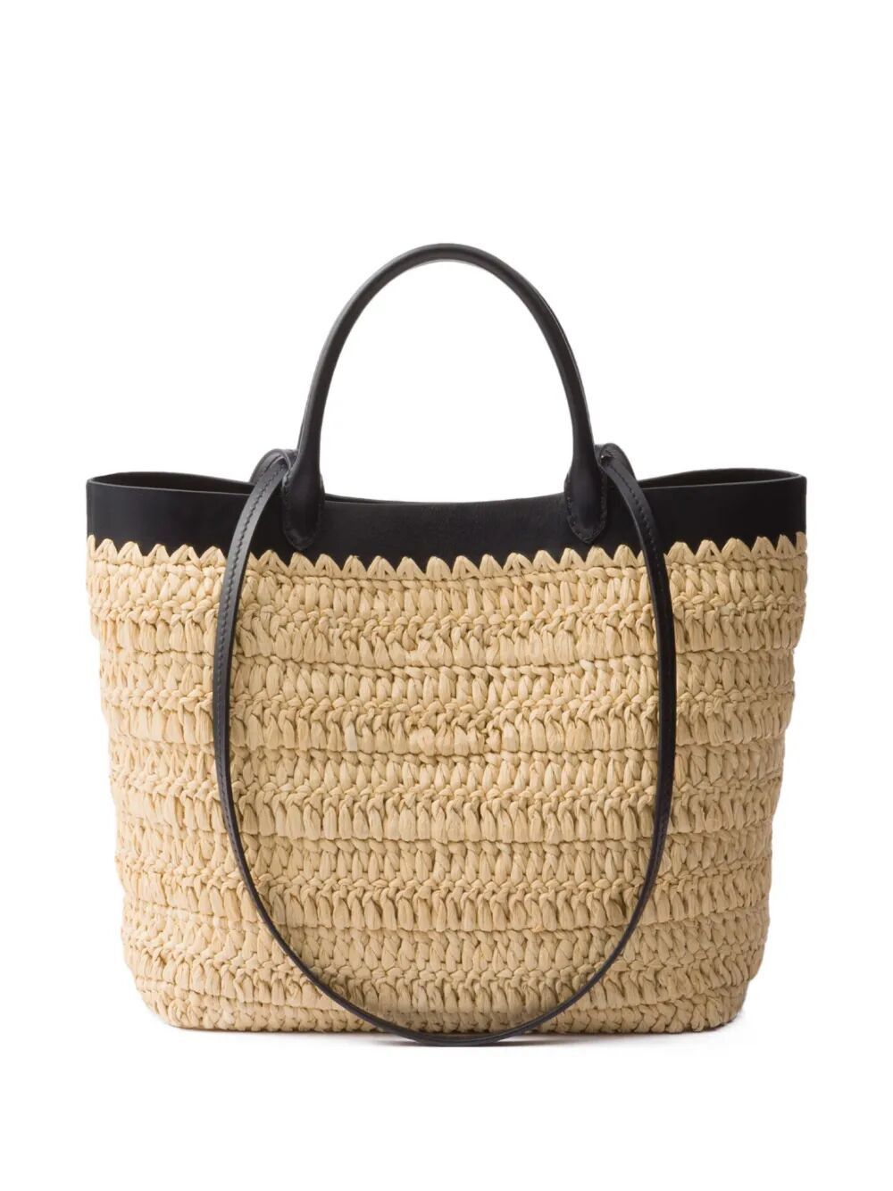 Prada SMALL CROCHET AND LEATHER TOTE BAG Size ONE SIZE - 2 Thumbnail