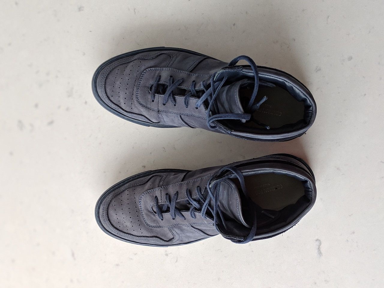 Common Projects Common Projects BBall High in Blue Suede Grailed