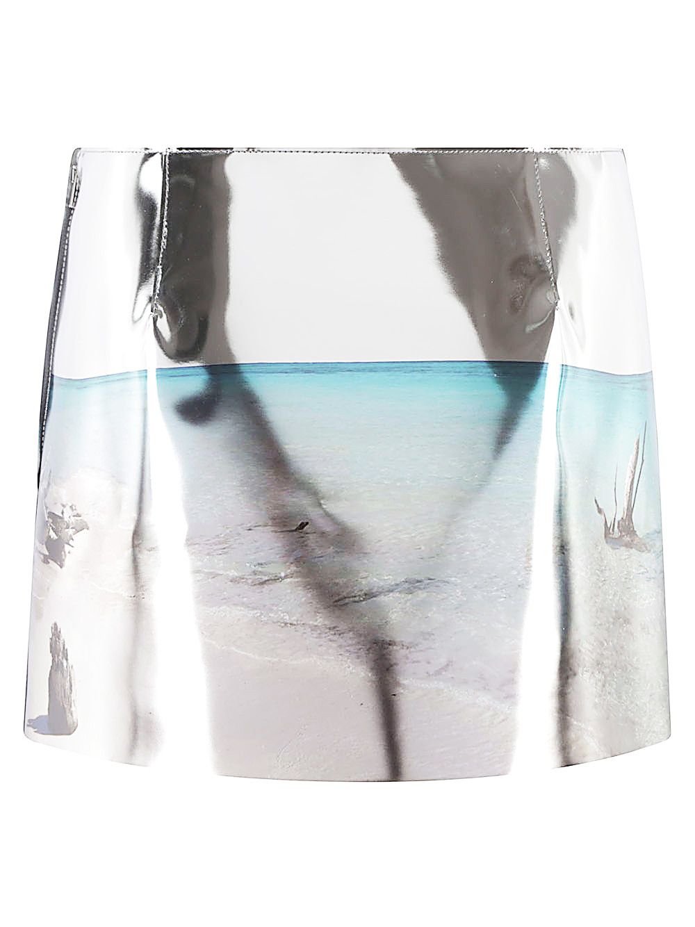 Prada PRINTED LEATHER MINI SKIRT Size 28" / US 6 / IT 42 - 2 Thumbnail