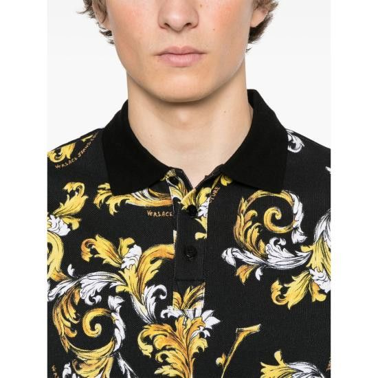 Versace VERSACE Men Polo Shirts 78GAG6S0 JS460 G89 BLACK Size US XL / EU 56 / 4 - 2 Thumbnail