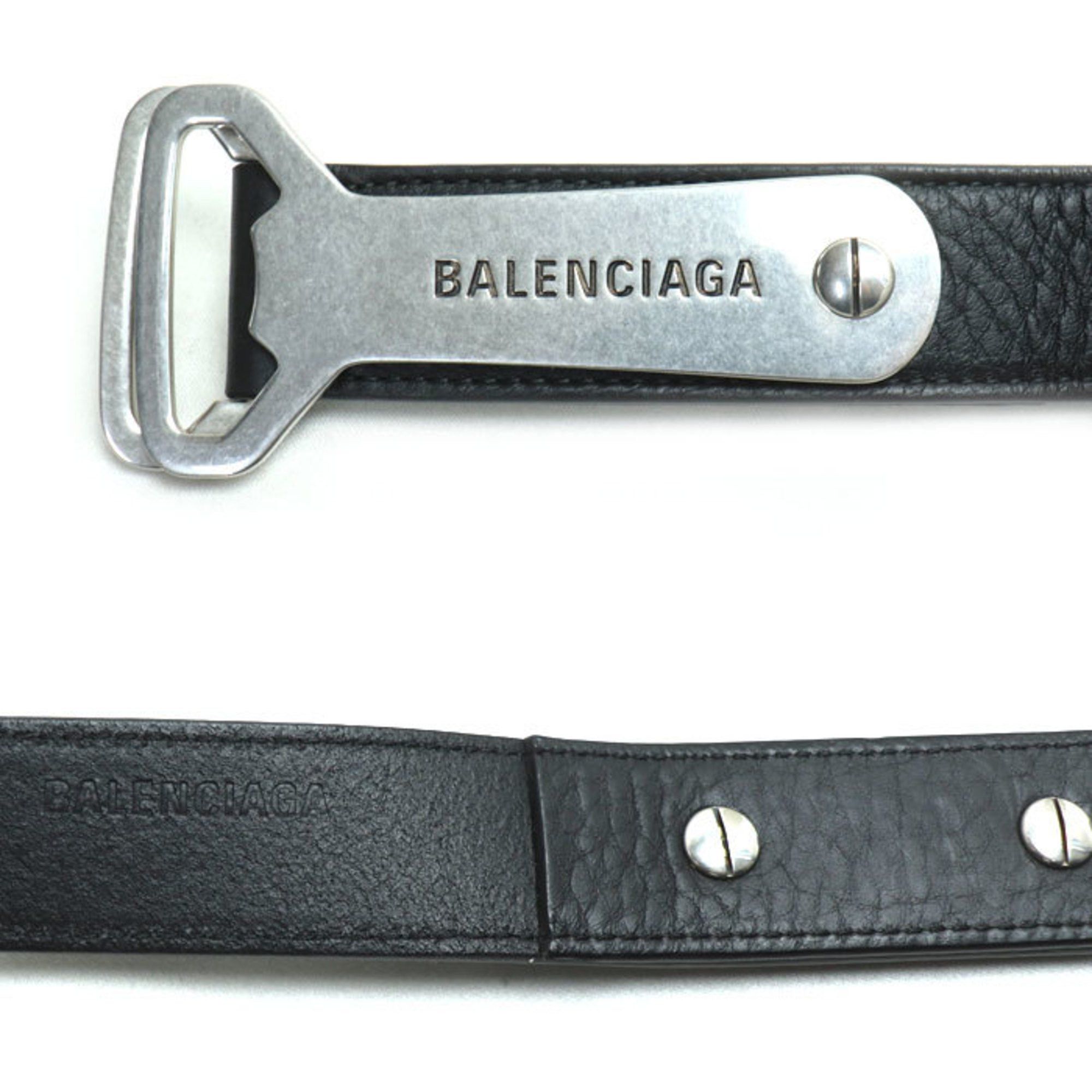Balenciaga BALENCIAGA Bottle Opener D-Ring Belt Black 7416132 Men's Size ONE SIZE - 3 Thumbnail