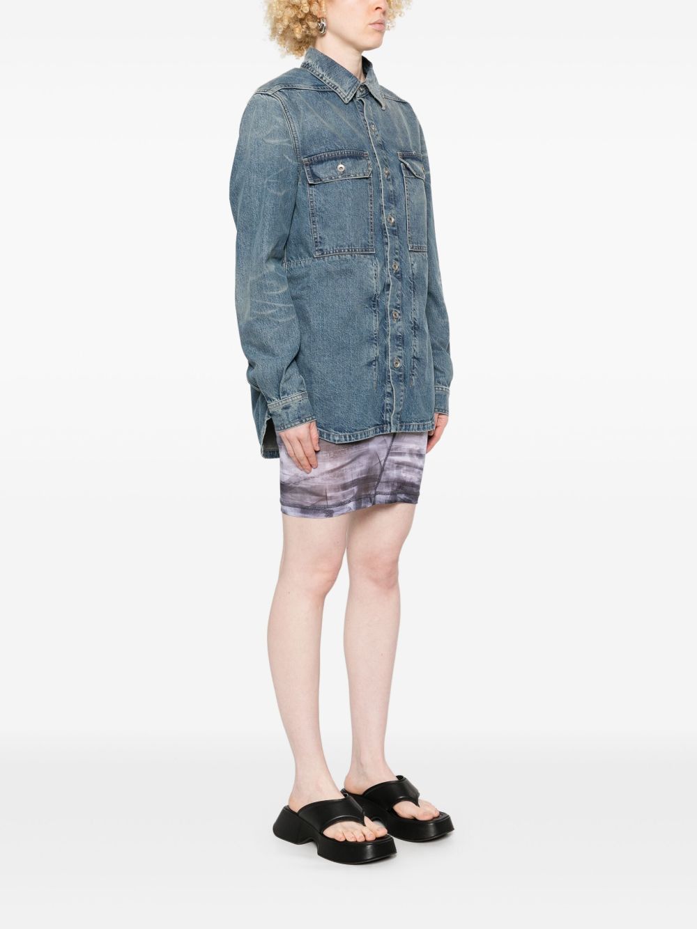 Rick Owens Drkshdw DENIM OVERSHIRT Size XS / US 0-2 / IT 36-38 - 5 Thumbnail