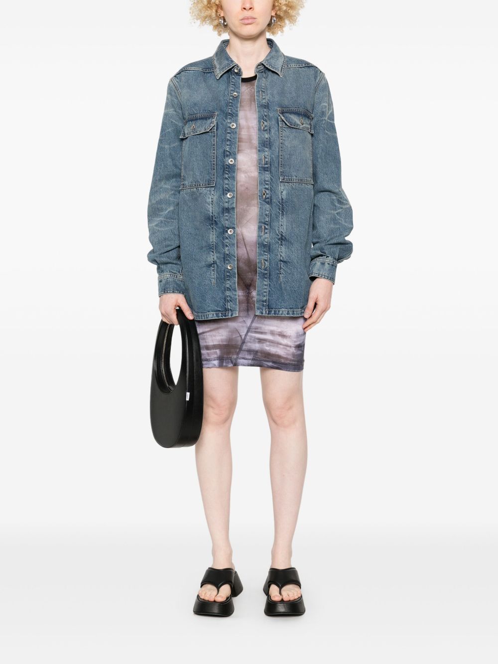 Rick Owens Drkshdw DENIM OVERSHIRT Size XS / US 0-2 / IT 36-38 - 4 Thumbnail