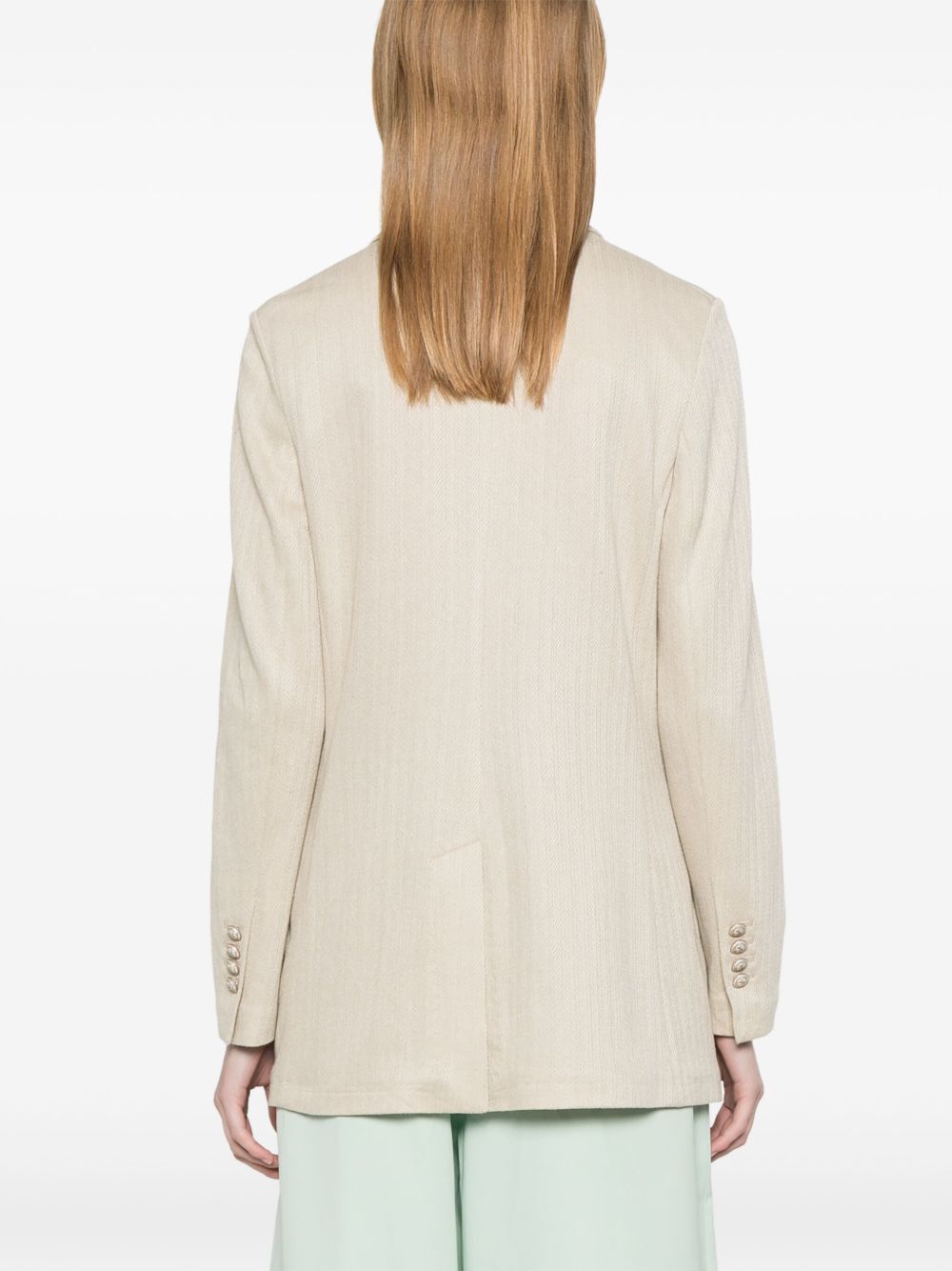 Circolo 1901 LINEN AND COTTON DOUBLE-BREASTED JACKET Size M / US 6-8 / IT 42-44 - 4 Thumbnail