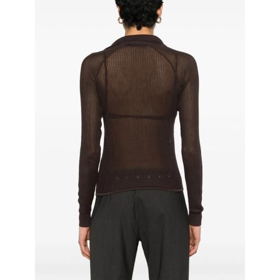 Paloma Wool PALOMA WOOL Women Polo Shirts UJ1615 DANDY BROWN Size S / US 4 / IT 40 - 4 Thumbnail