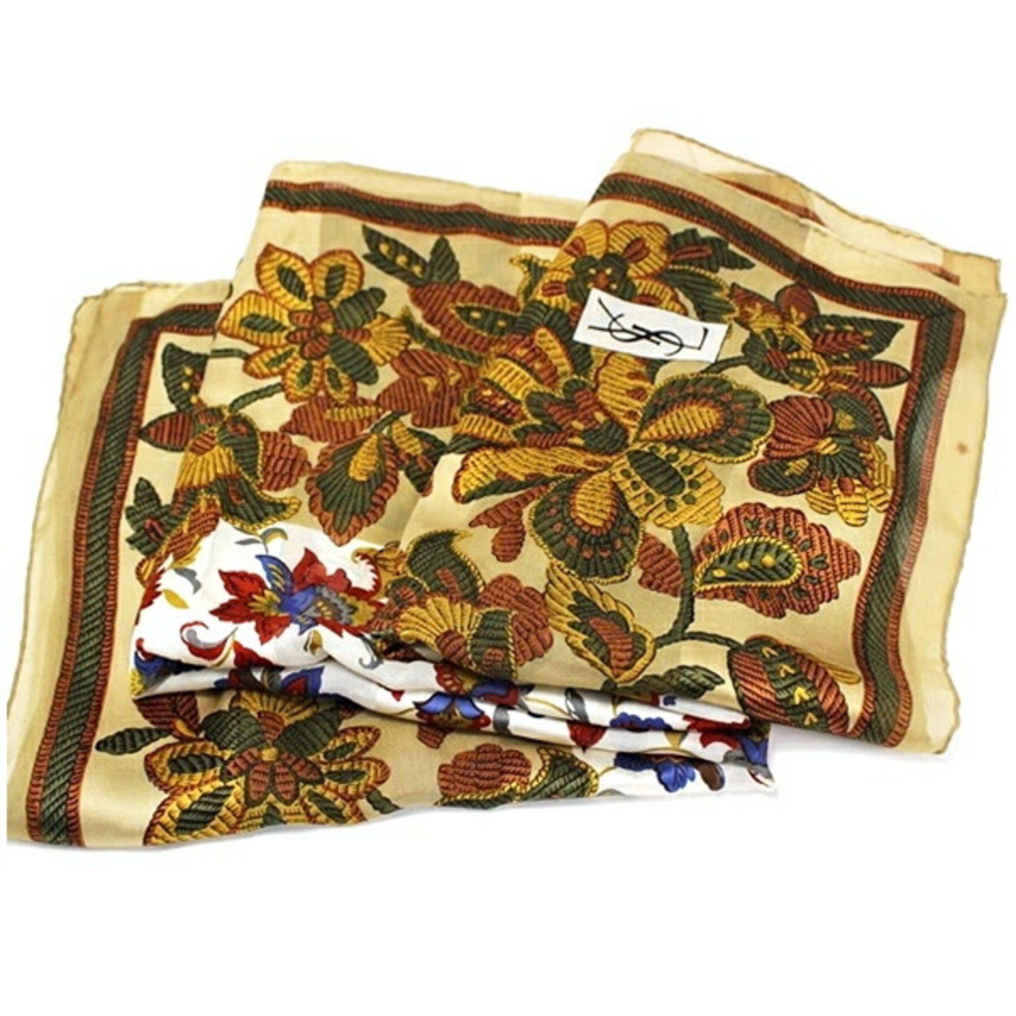 Yves Saint Laurent Yves Saint Laurent Large Scarf Beige x Multicolor YVES SAINT LAURENT Women's Size ONE SIZE - 8 Thumbnail