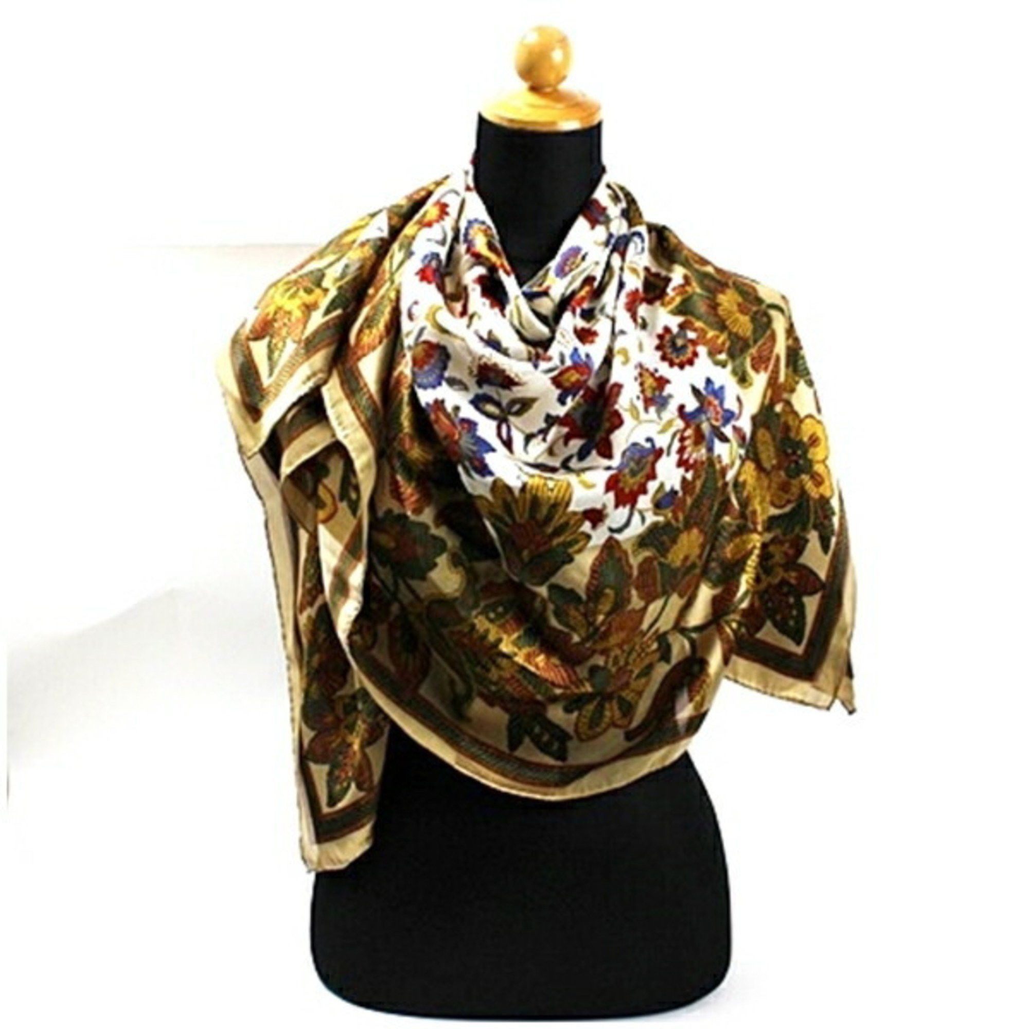 Yves Saint Laurent Yves Saint Laurent Large Scarf Beige x Multicolor YVES SAINT LAURENT Women's Size ONE SIZE - 3 Thumbnail
