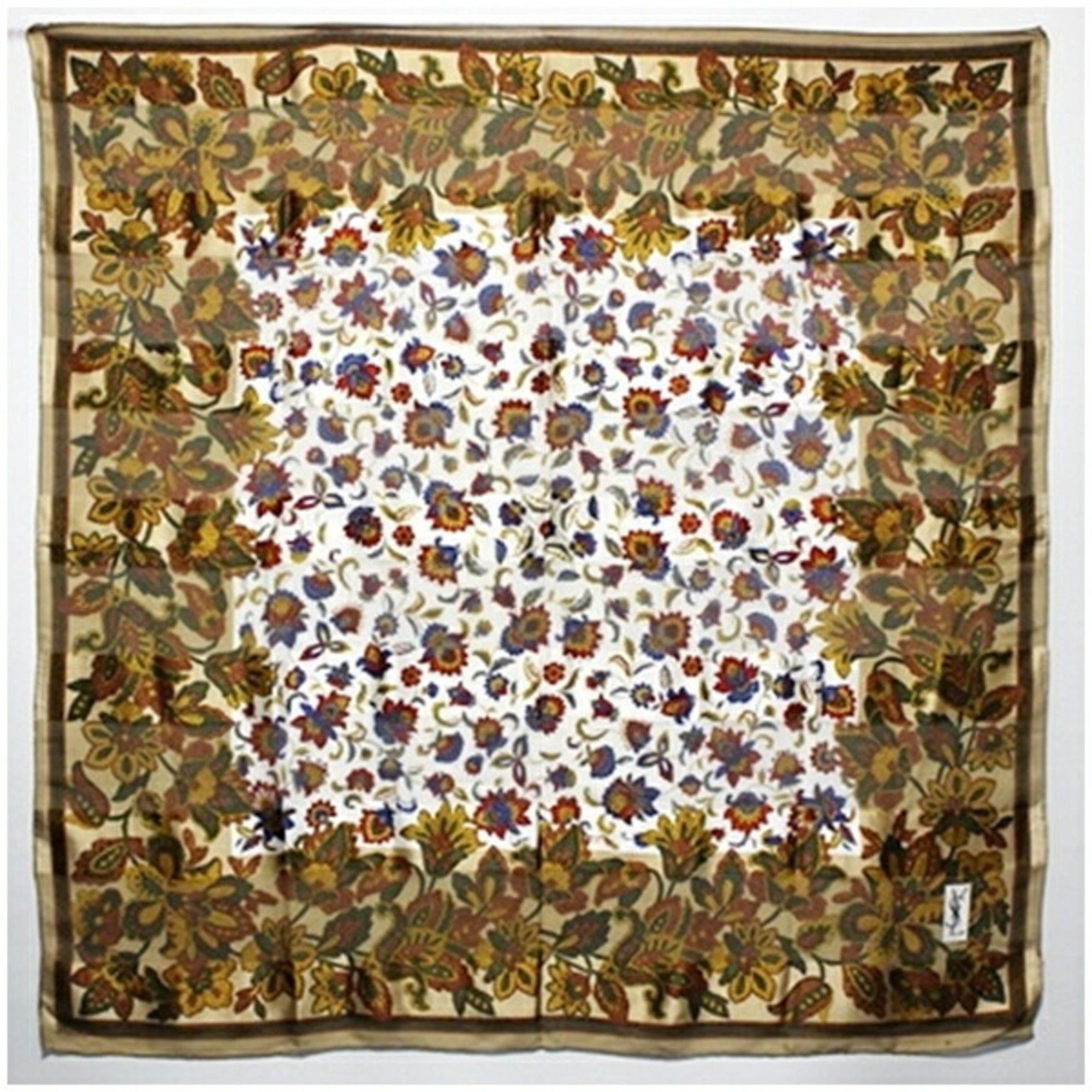 Yves Saint Laurent Yves Saint Laurent Large Scarf Beige x Multicolor YVES SAINT LAURENT Women's Size ONE SIZE - 2 Thumbnail
