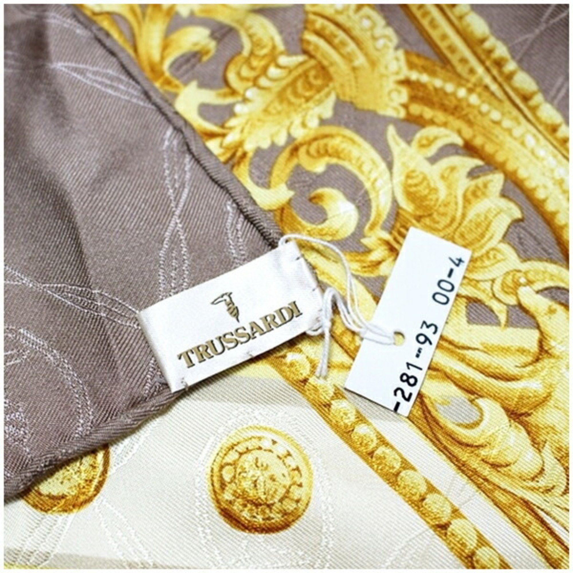 Trussardi Trussardi Silk Scarf Muffler Light Brown TRUSSARDI Women's Size ONE SIZE - 5 Thumbnail