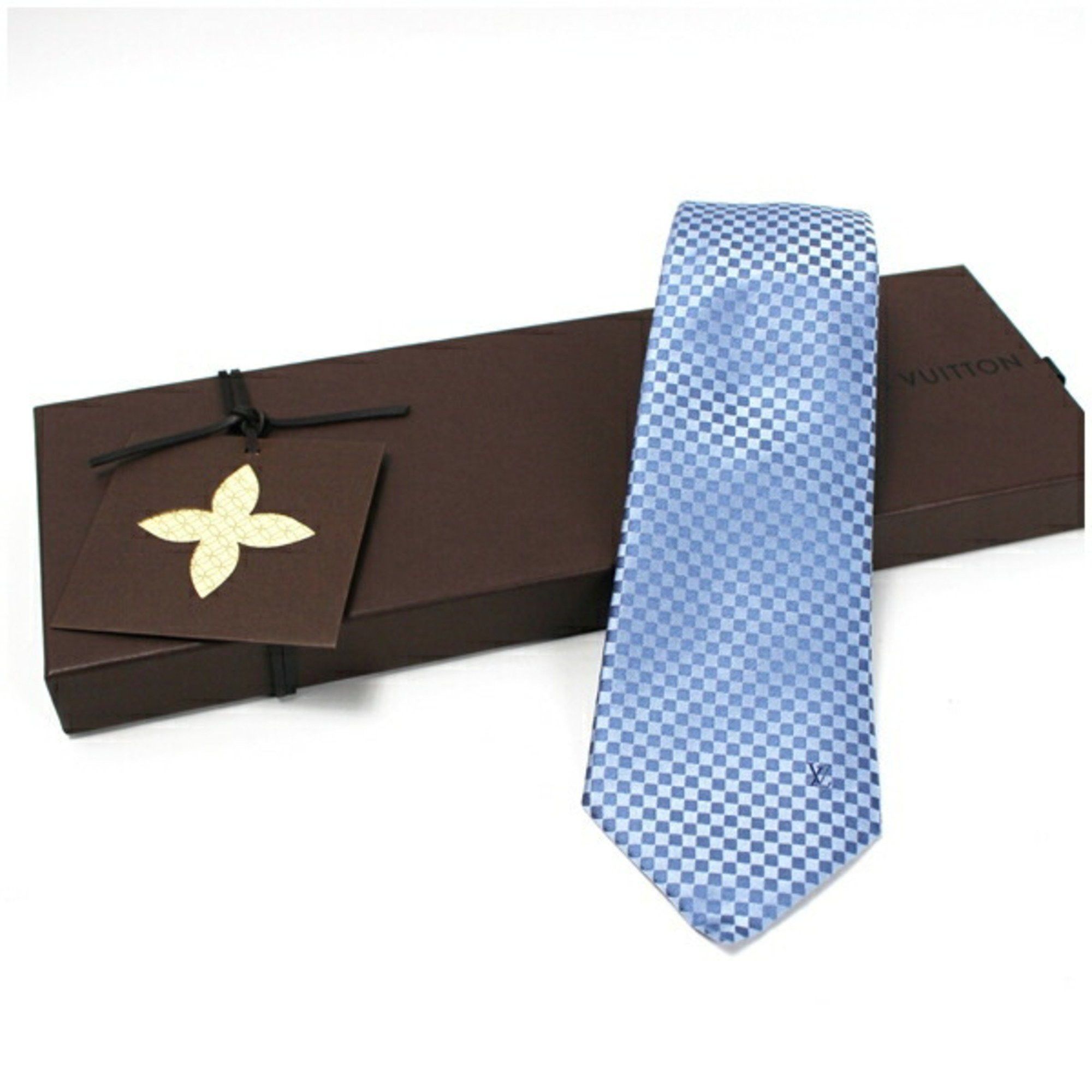 Louis Vuitton Louis Vuitton Silk Tie Damier Pattern M74321 LOUIS VUITTON Men's Size ONE SIZE - 2 Thumbnail
