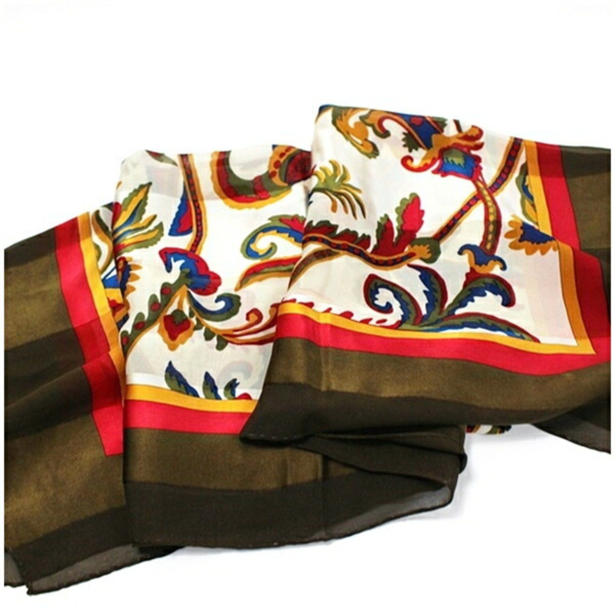 Yves Saint Laurent Yves Saint Laurent Large Scarf Khaki x Multicolor YVES SAINT LAURENT Women's Size ONE SIZE - 8 Thumbnail